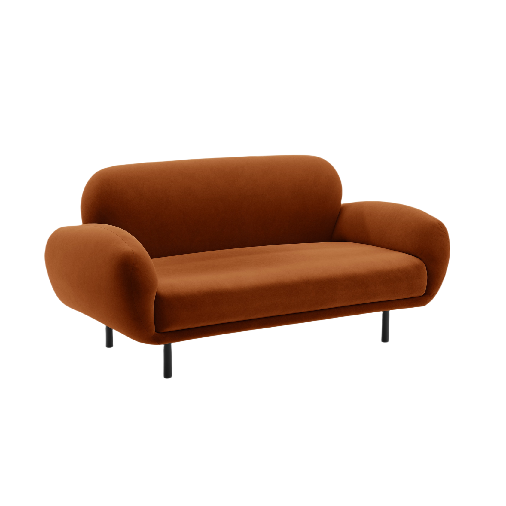 Velvet 2-Seater Sofa POPPY Terracotta