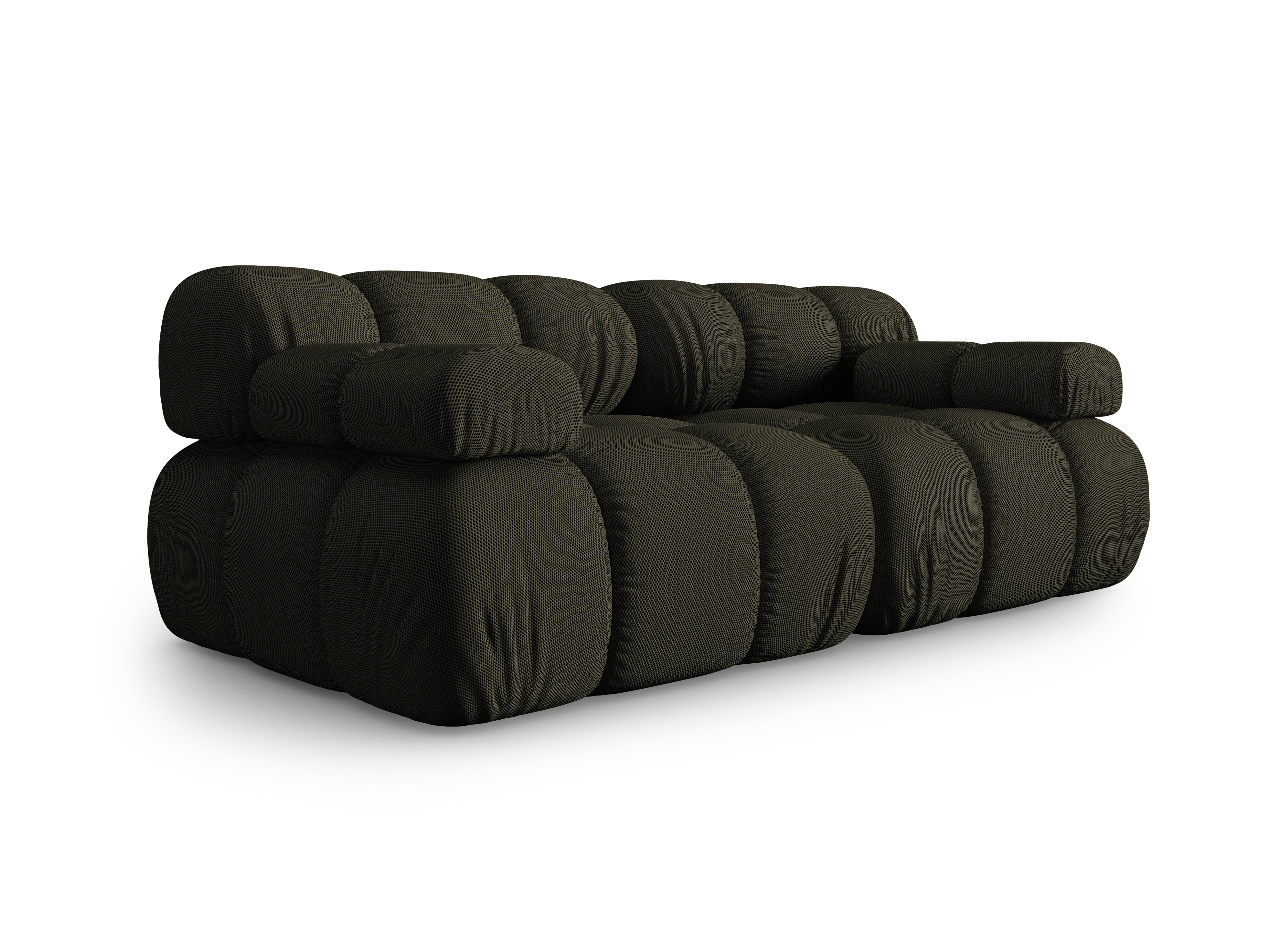 Modulares 2-Sitzer-Sofa BELLIS in dunkelgrünem 3D-Stoff