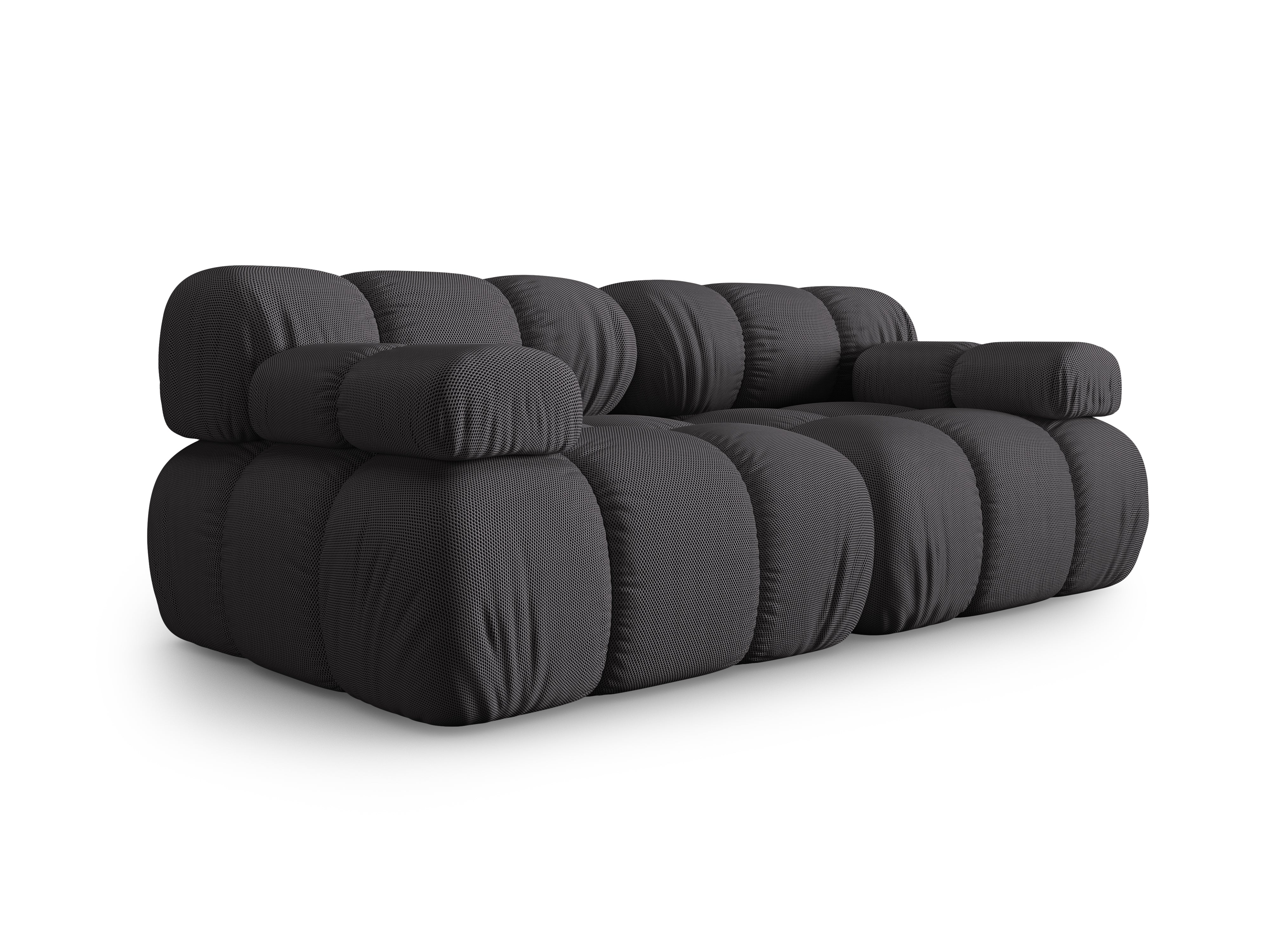 Modulares 2-Sitzer-Sofa BELLIS in Dunkelgrau mit 3D-Stoff