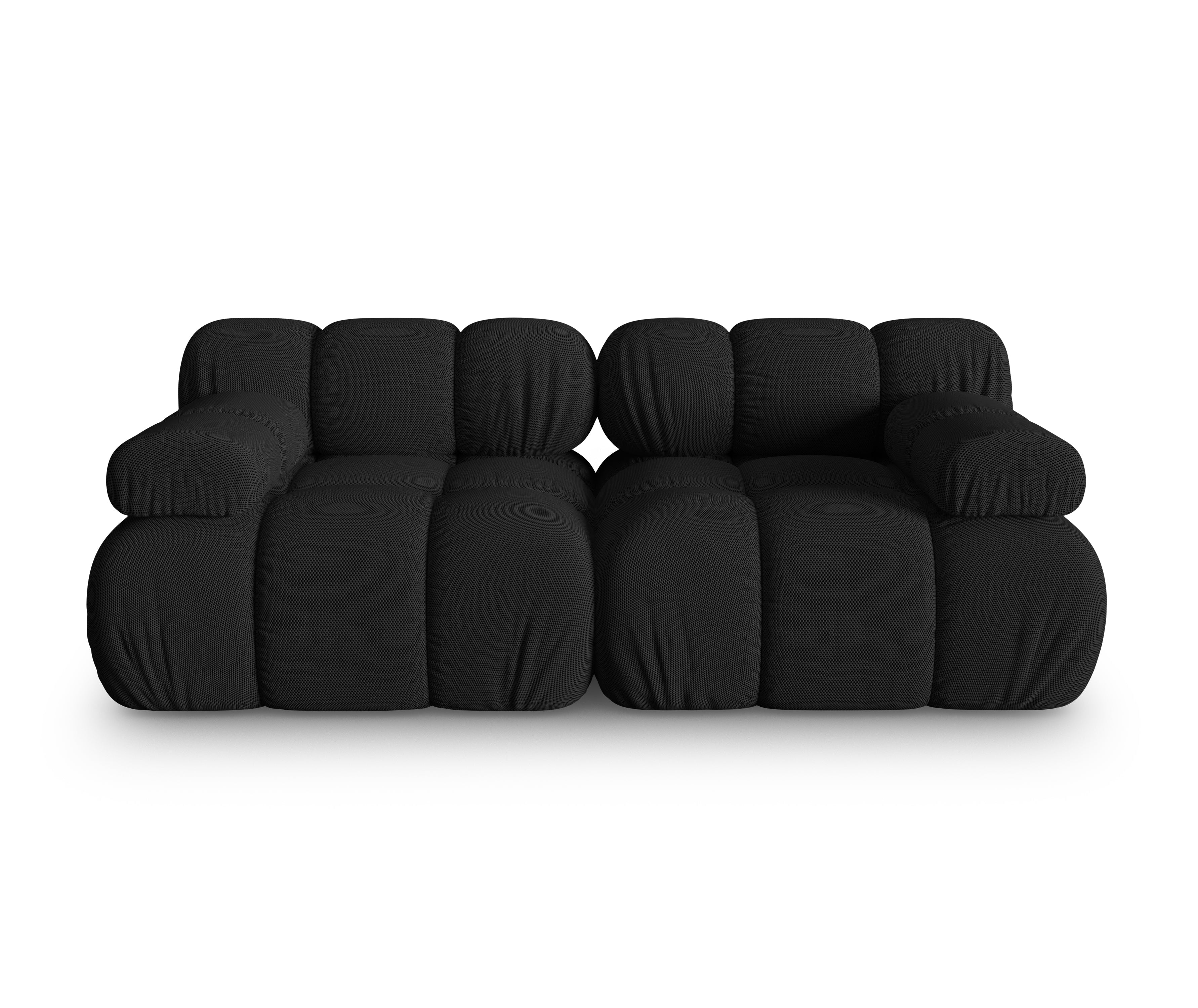 Modulares 2-Sitzer-Sofa BELLIS aus schwarzem 3D-Stoff