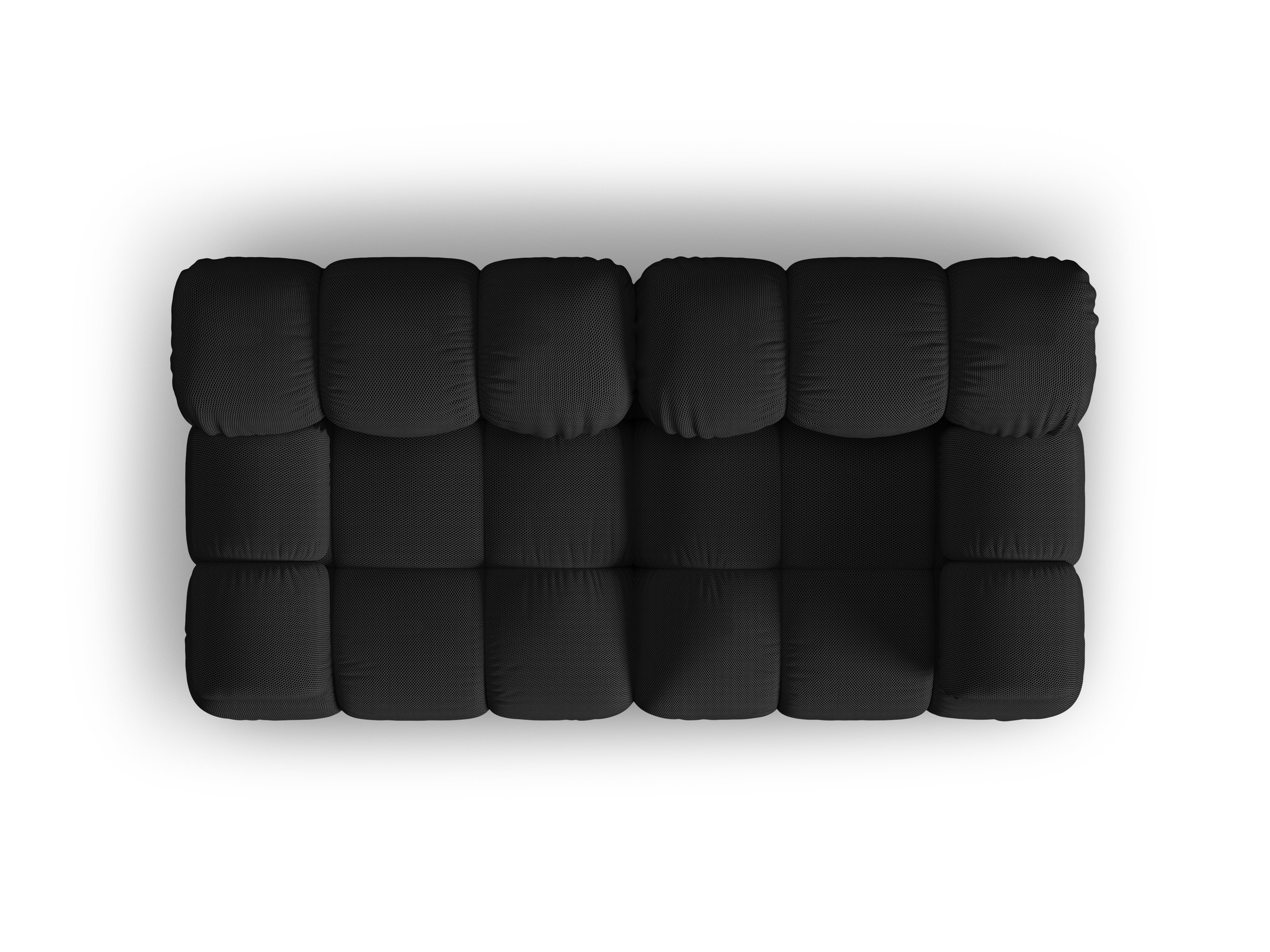 Modulares 2-Sitzer-Sofa BELLIS aus schwarzem 3D-Stoff