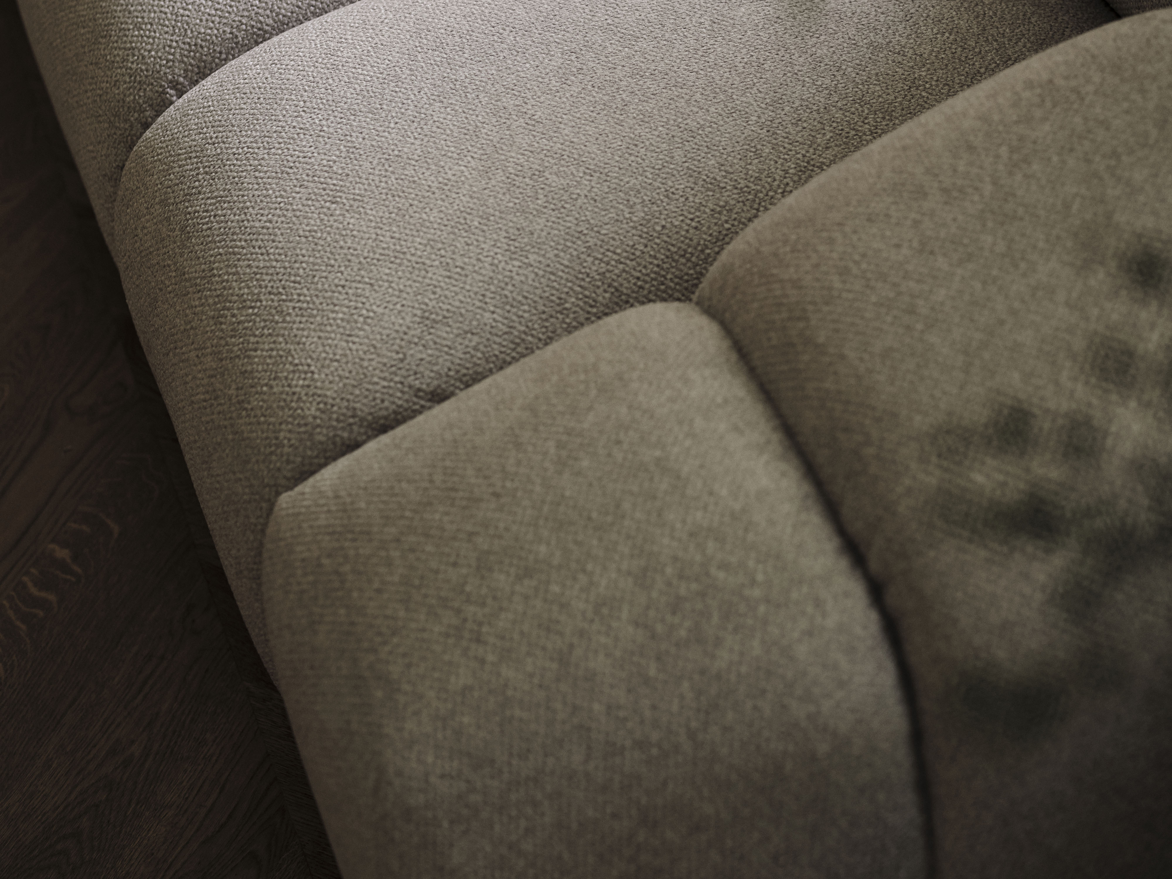 Velvet Right Corner Sofa, "Diana", 4 Seats, Blue Jeans, 334x182x72
Made in Europe