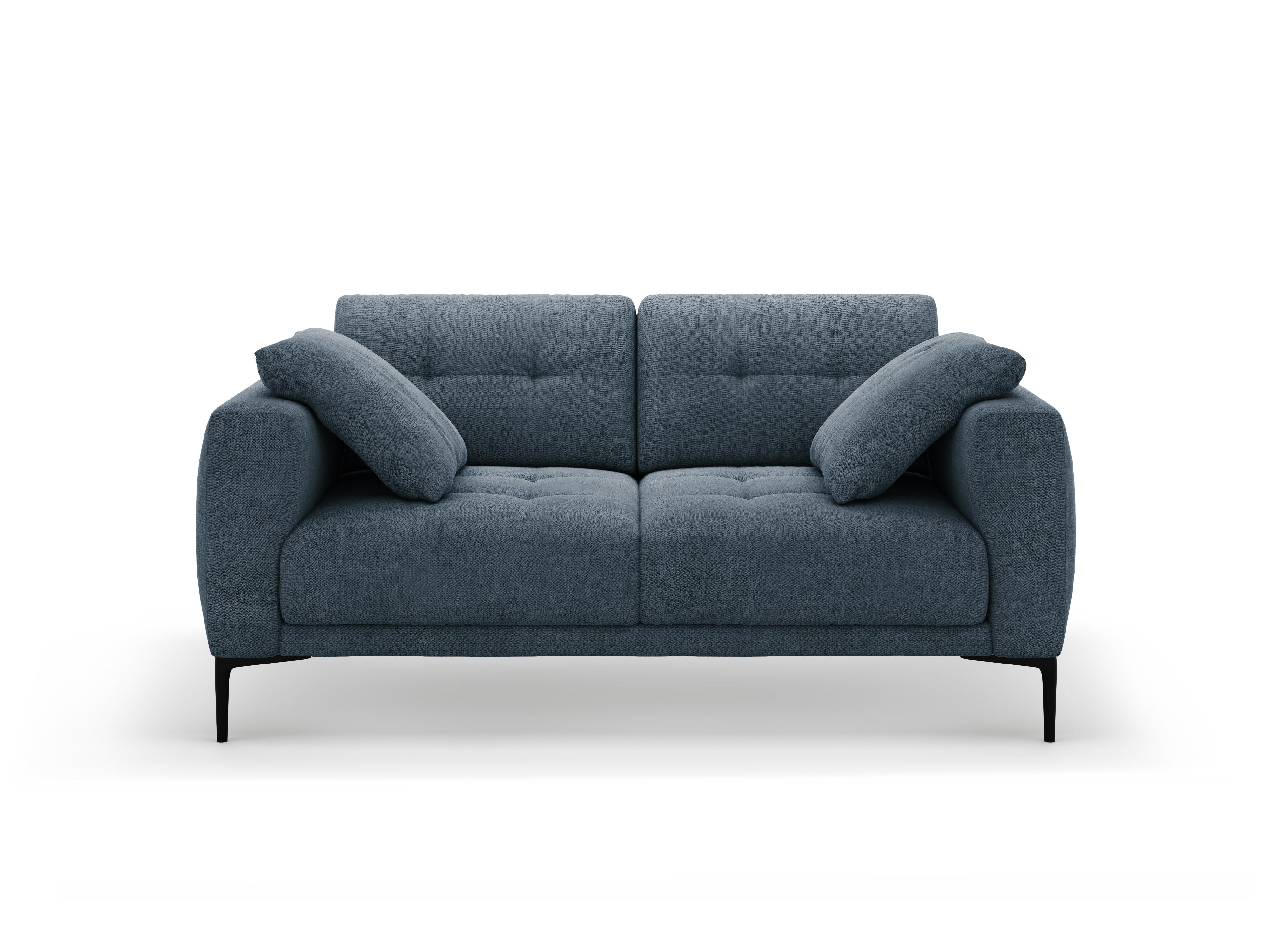 BEMY dark blue chenille 2-seater sofa