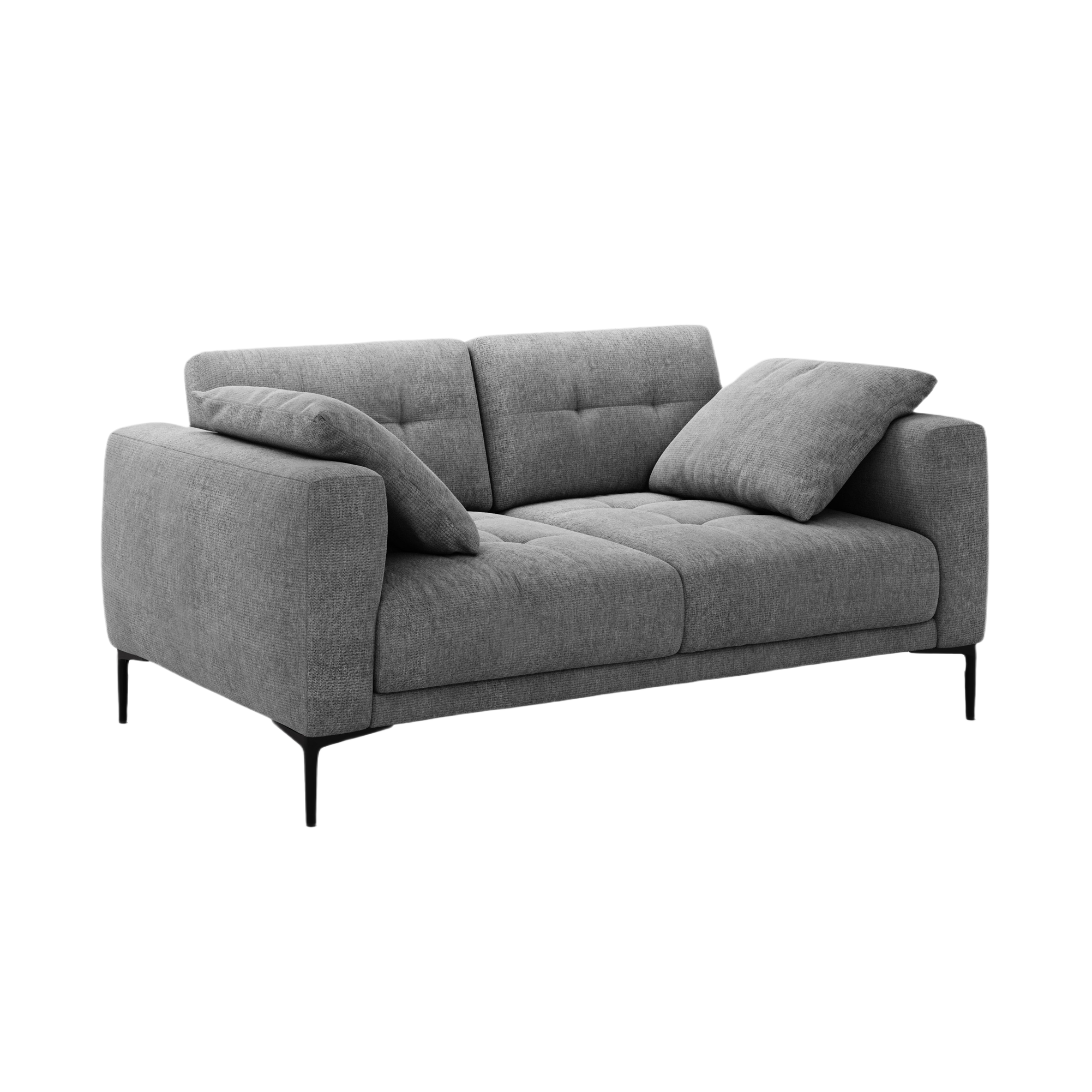 Sofa 2-sitzig BEMY graues Chenille