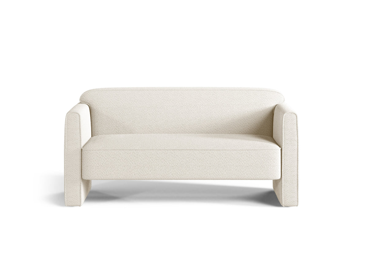 Sofa 2-Sitzer ABBY Elfenbein Boucle