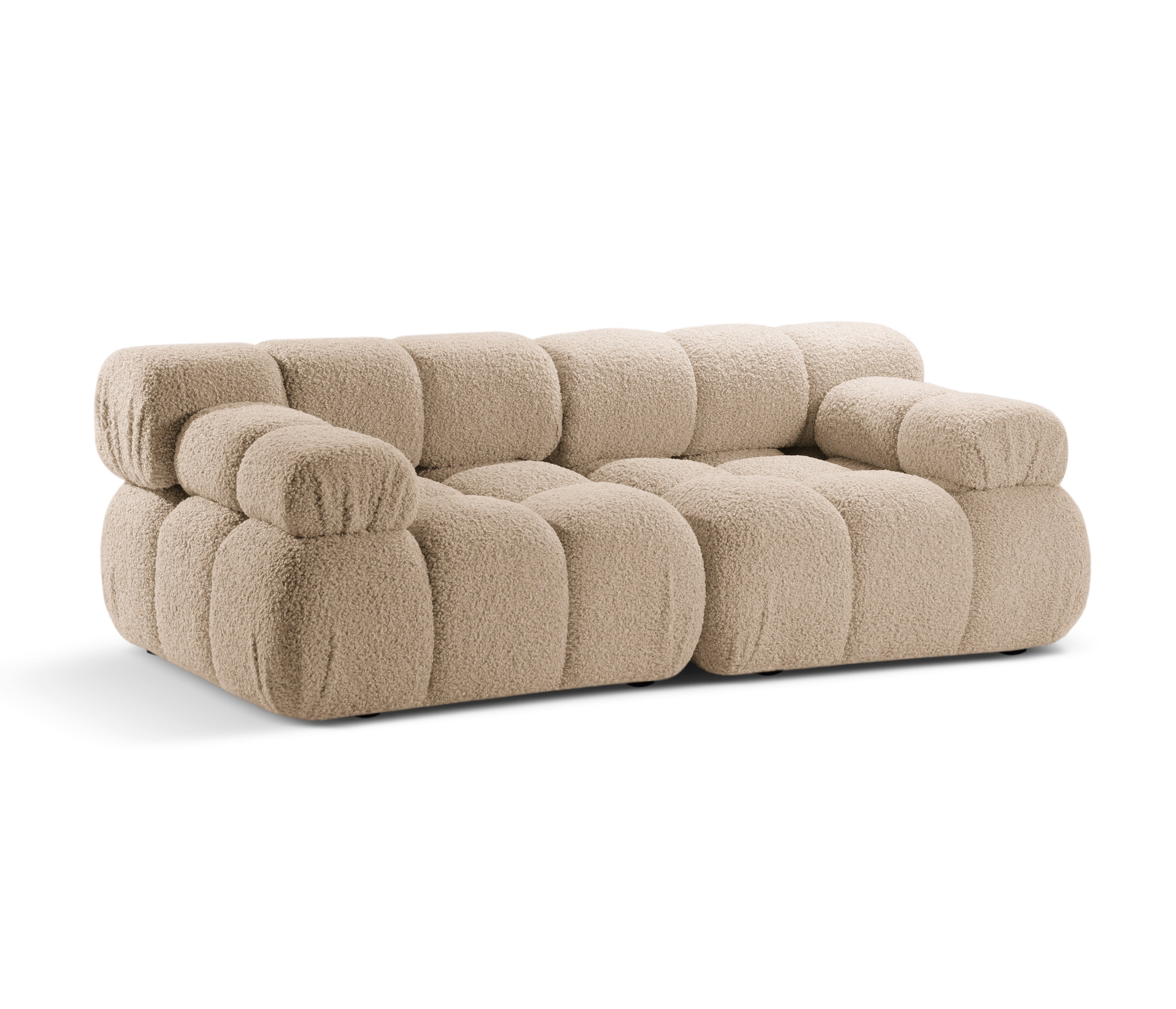 Modulares 2-Sitzer Sofa BELLIS in sandfarbenem Boucle