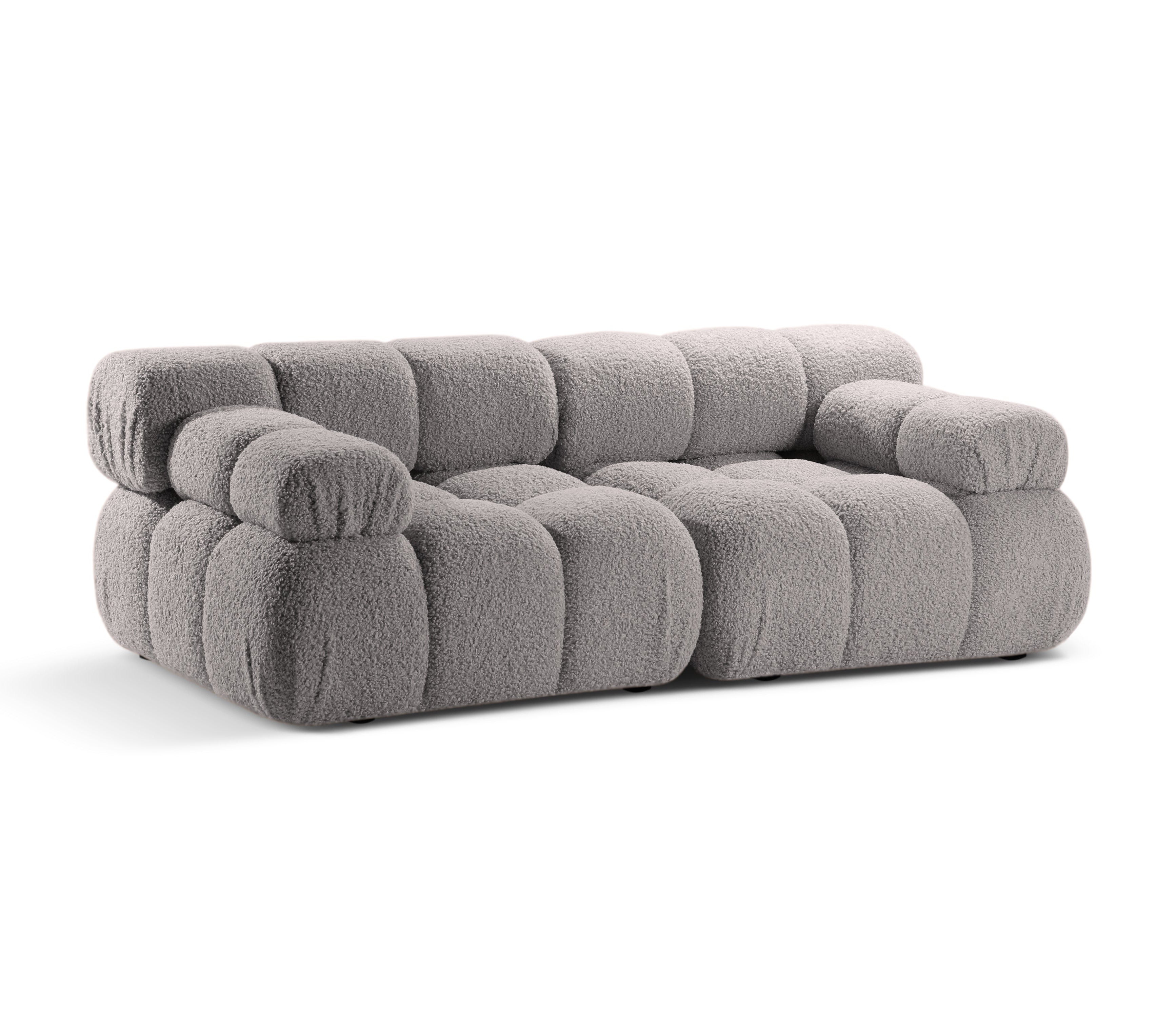 Modulares 2-Sitzer-Sofa BELLIS in grauem Boucle