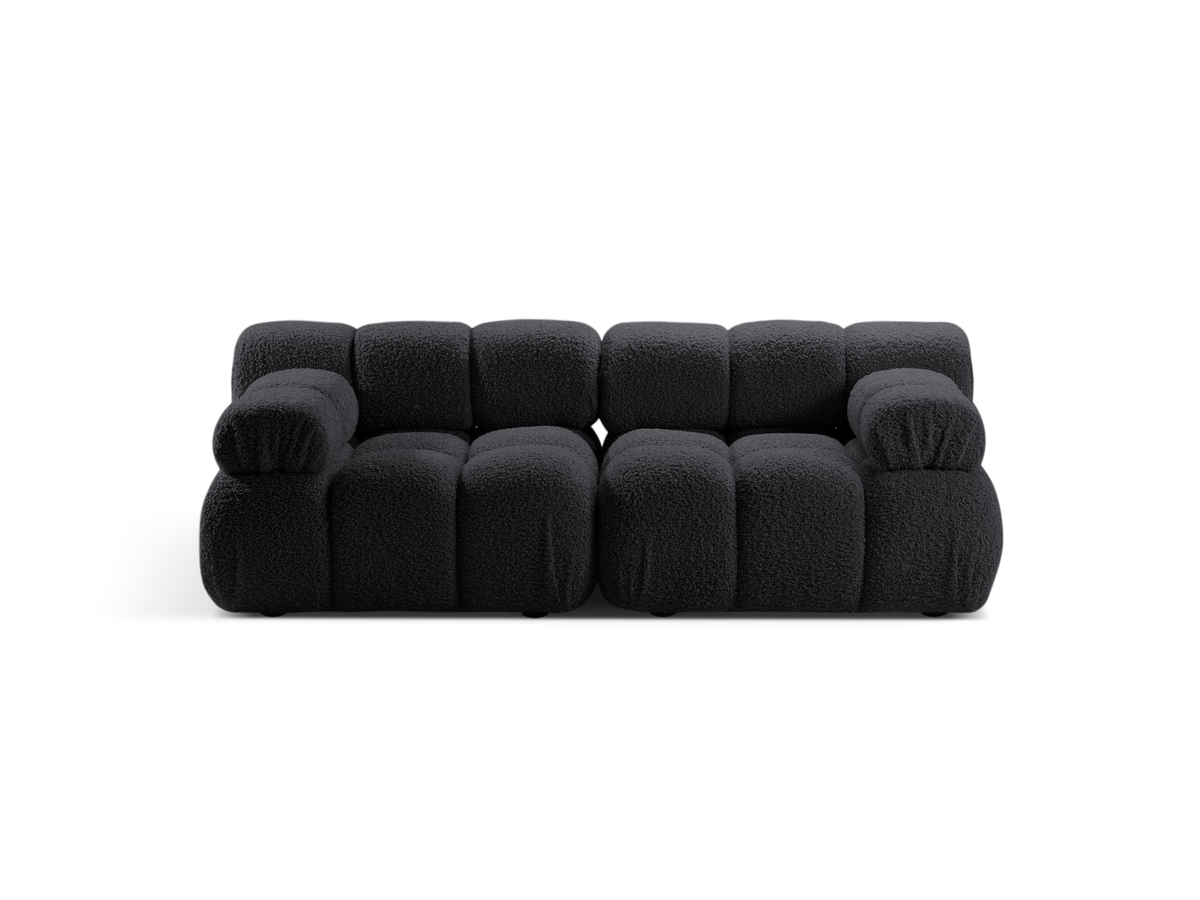 Modulares 2-Sitzer Sofa BELLIS in grafitfarbenem Boucle