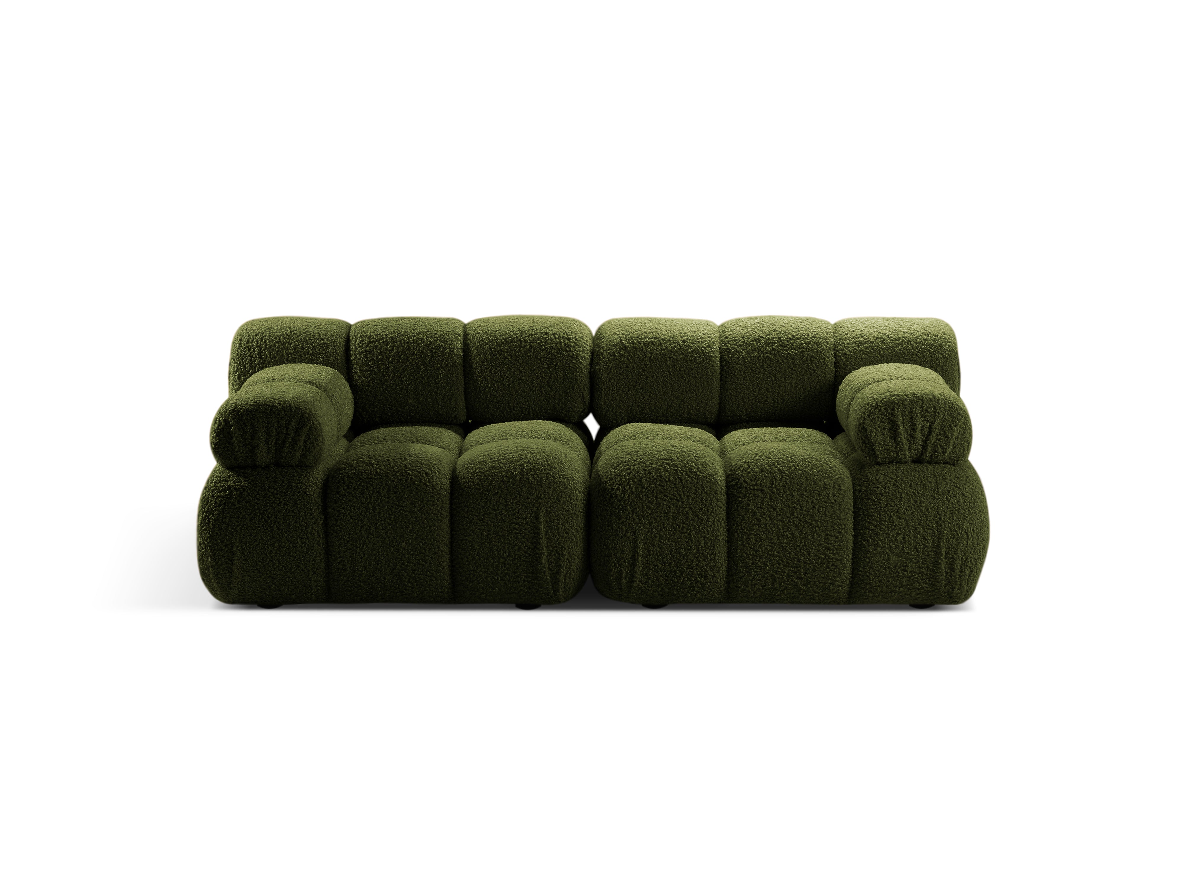 Modulares 2-Sitzer-Sofa BELLIS in grünem Boucle