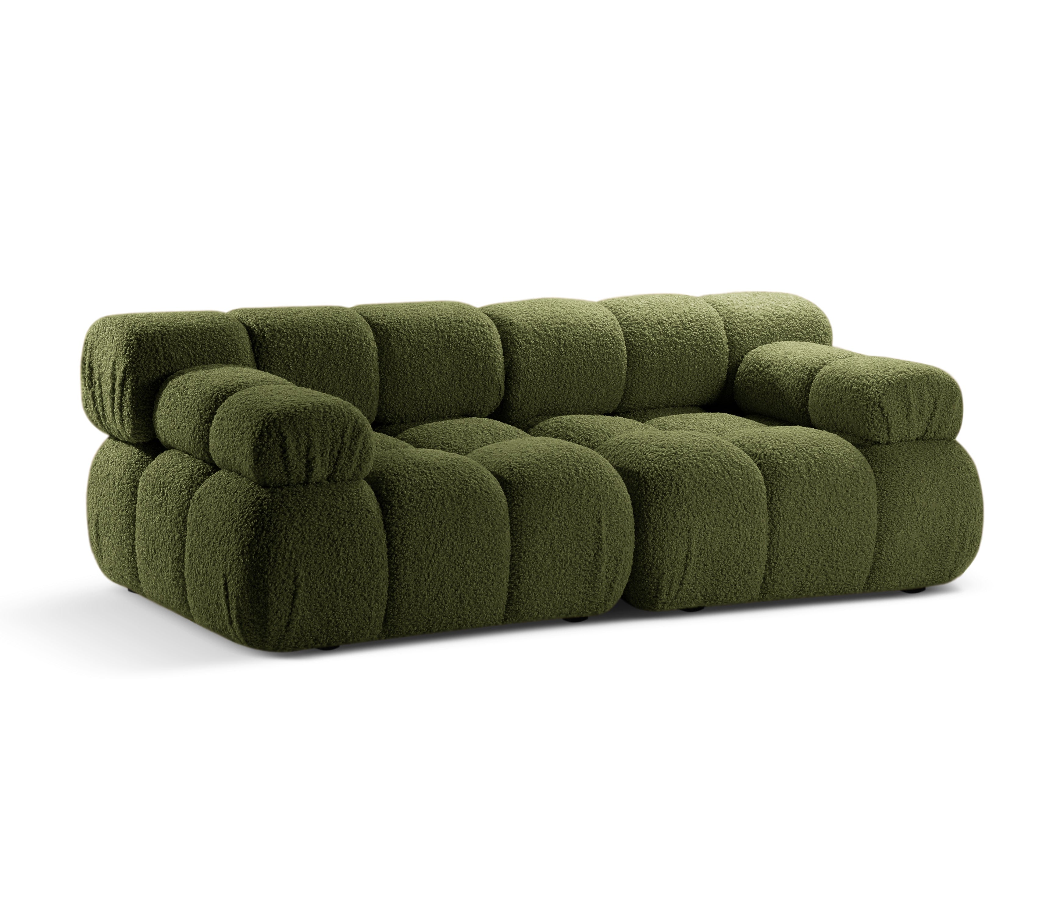 Modulares 2-Sitzer-Sofa BELLIS in grünem Boucle