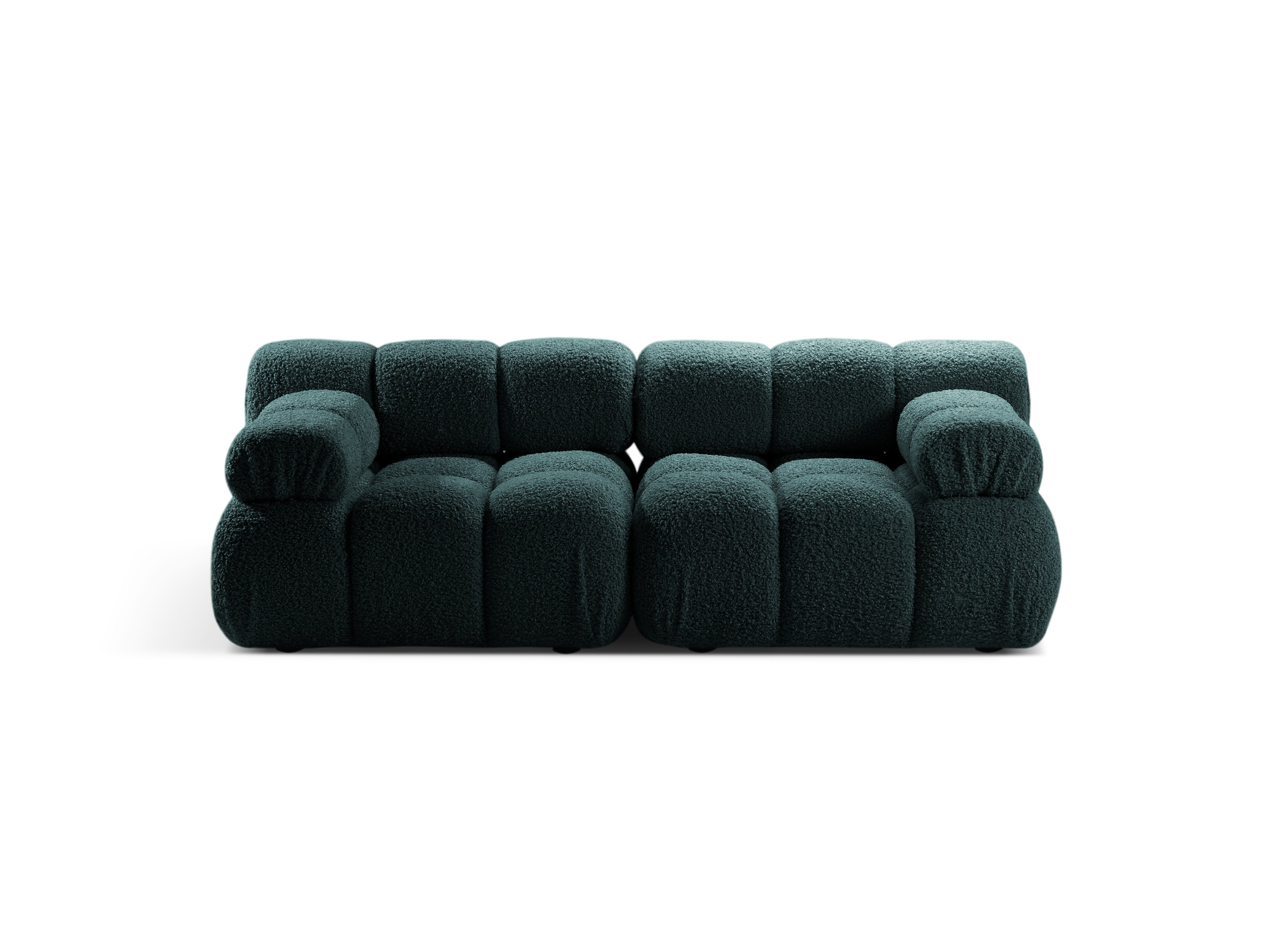 Modulares 2-Sitzer-Sofa BELLIS in petrolblauem Boucle