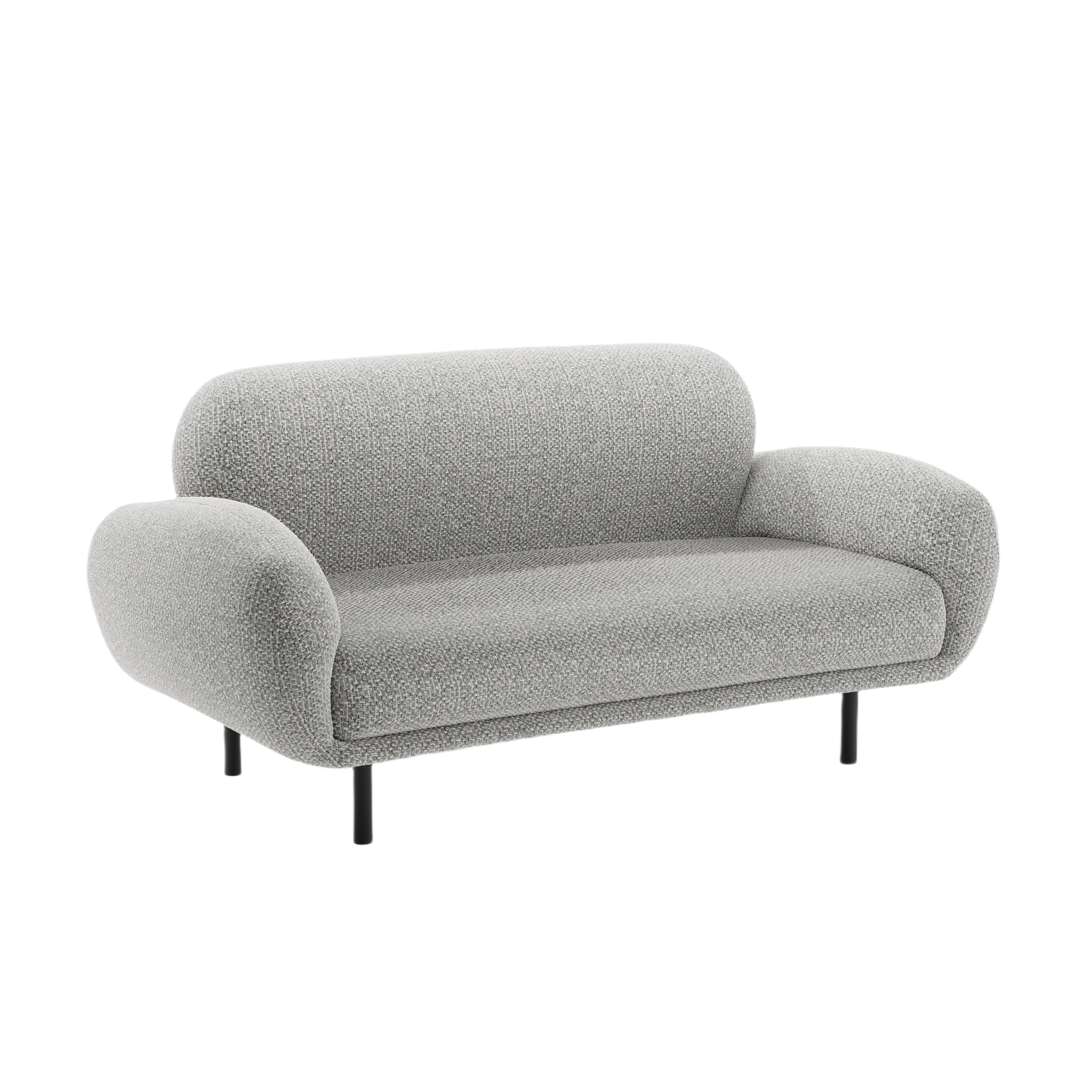 Sofa 2-sitzig POPPY graues Chenille