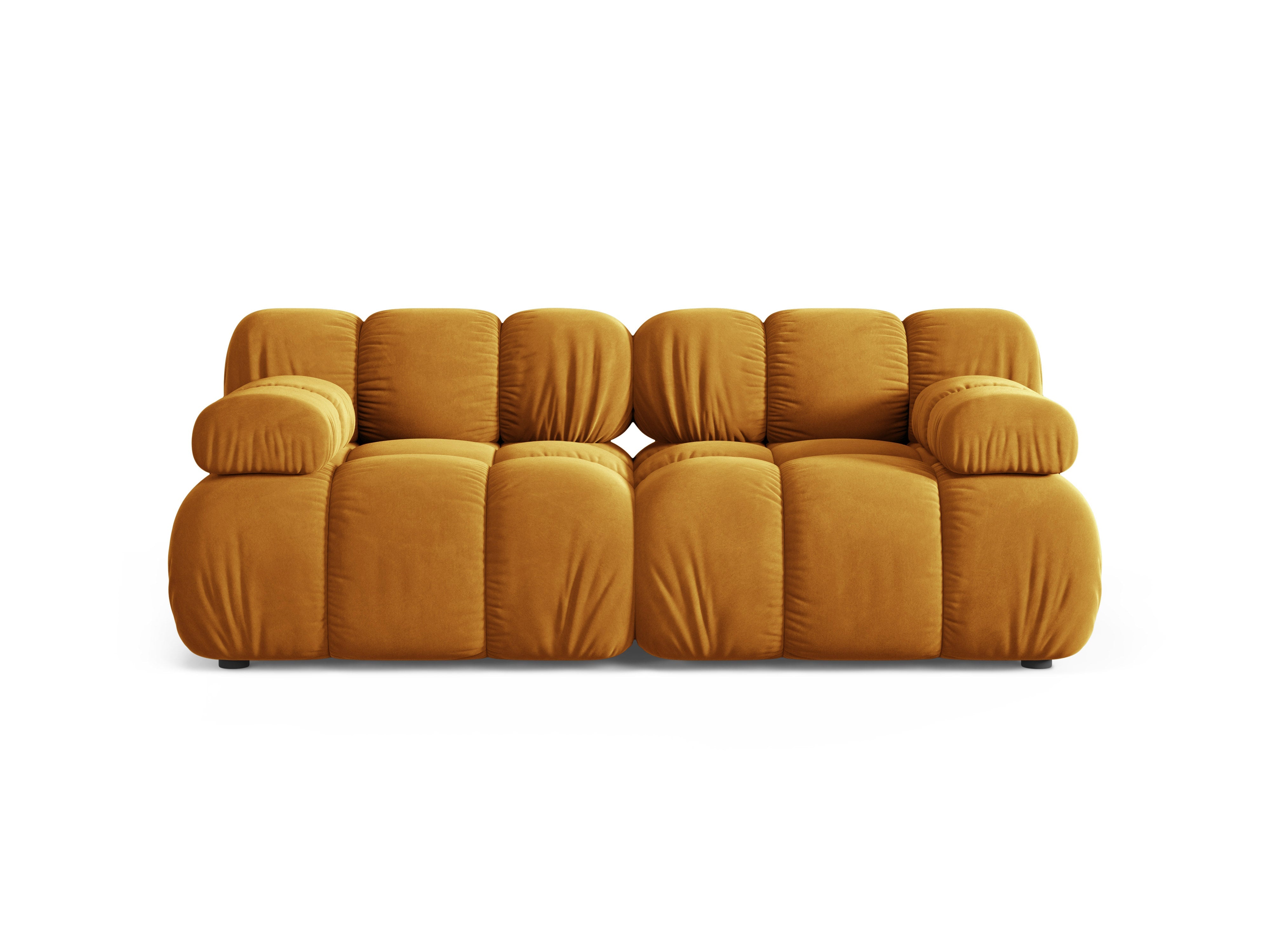Modulares 2-Sitzer-Sofa BELLIS aus senfgelbem Samt