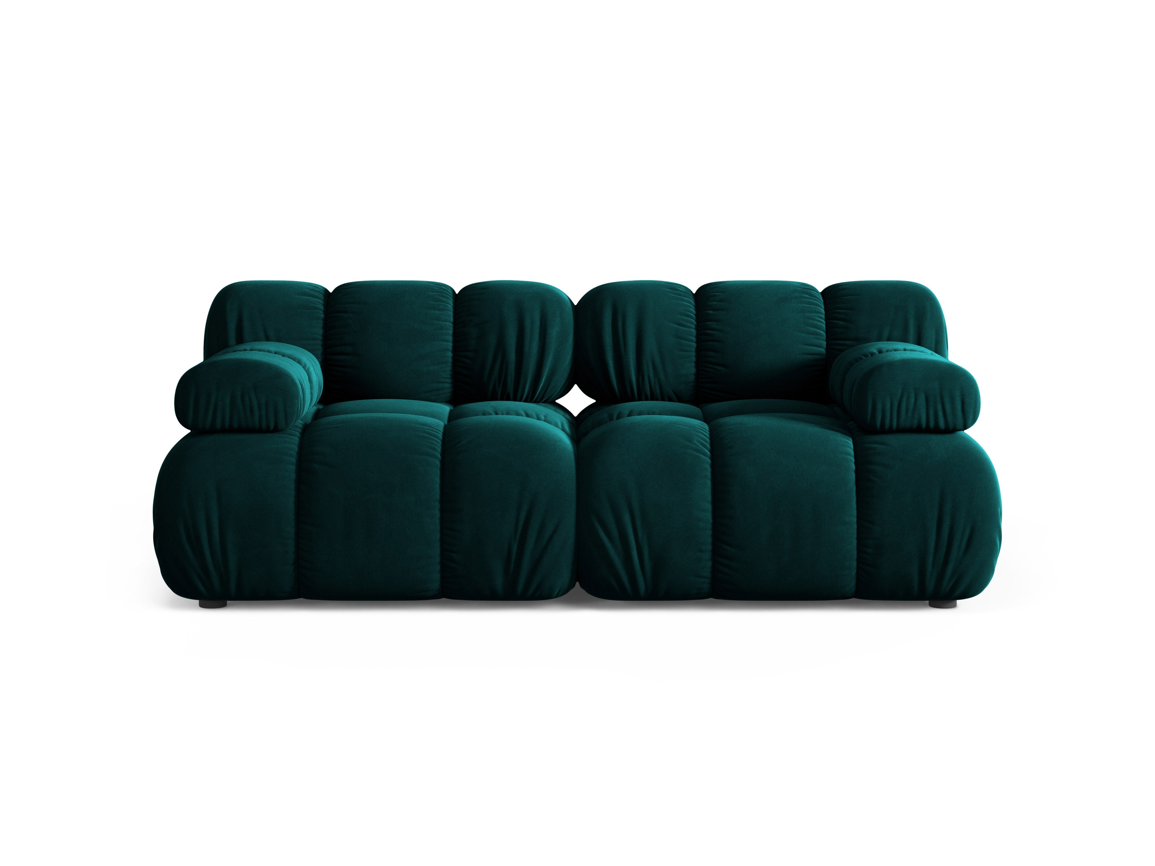 Modulares 2-Sitzer-Sofa BELLIS in tiefem Petrol-Velours