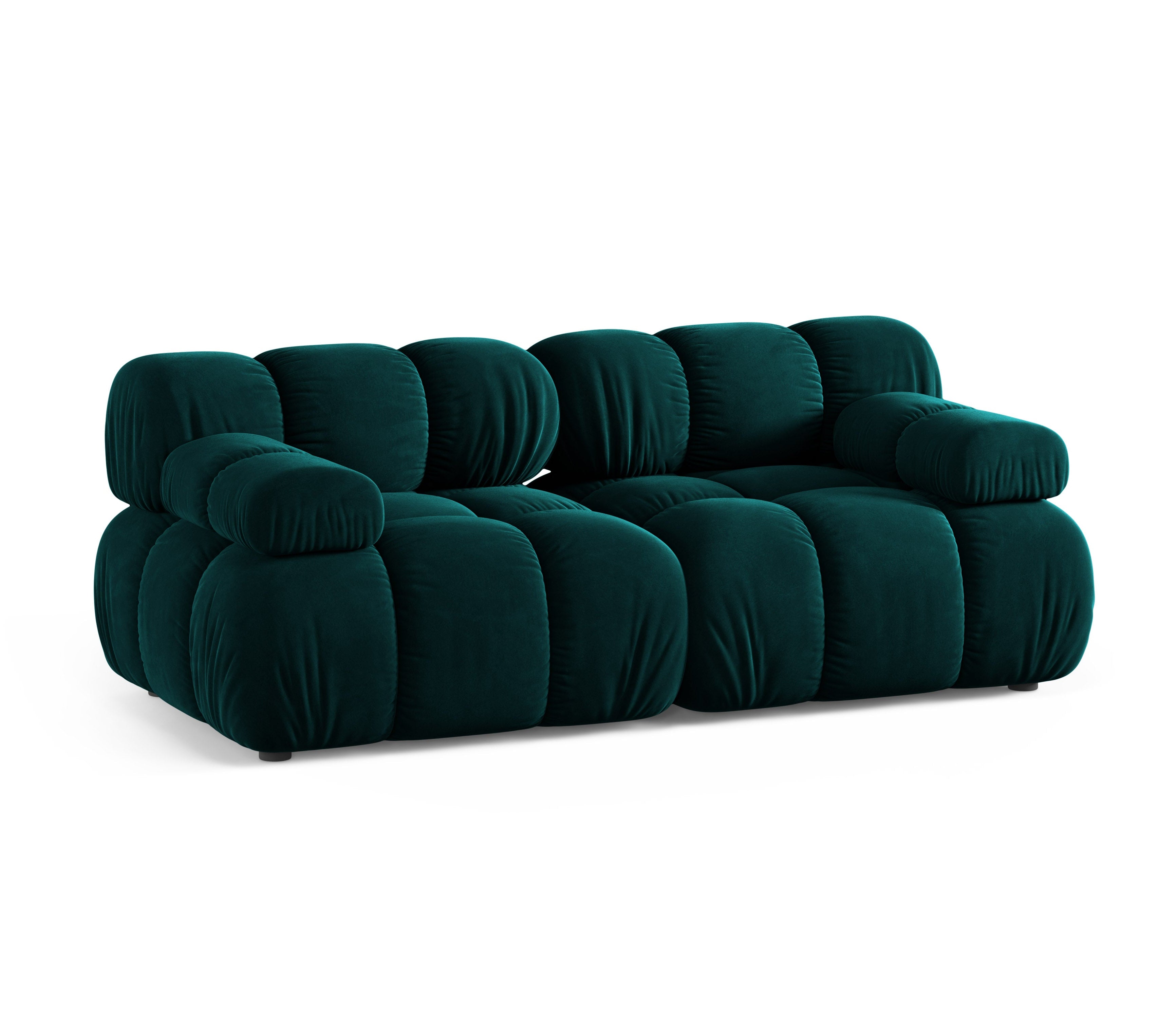 Modulares 2-Sitzer-Sofa BELLIS in tiefem Petrol-Velours
