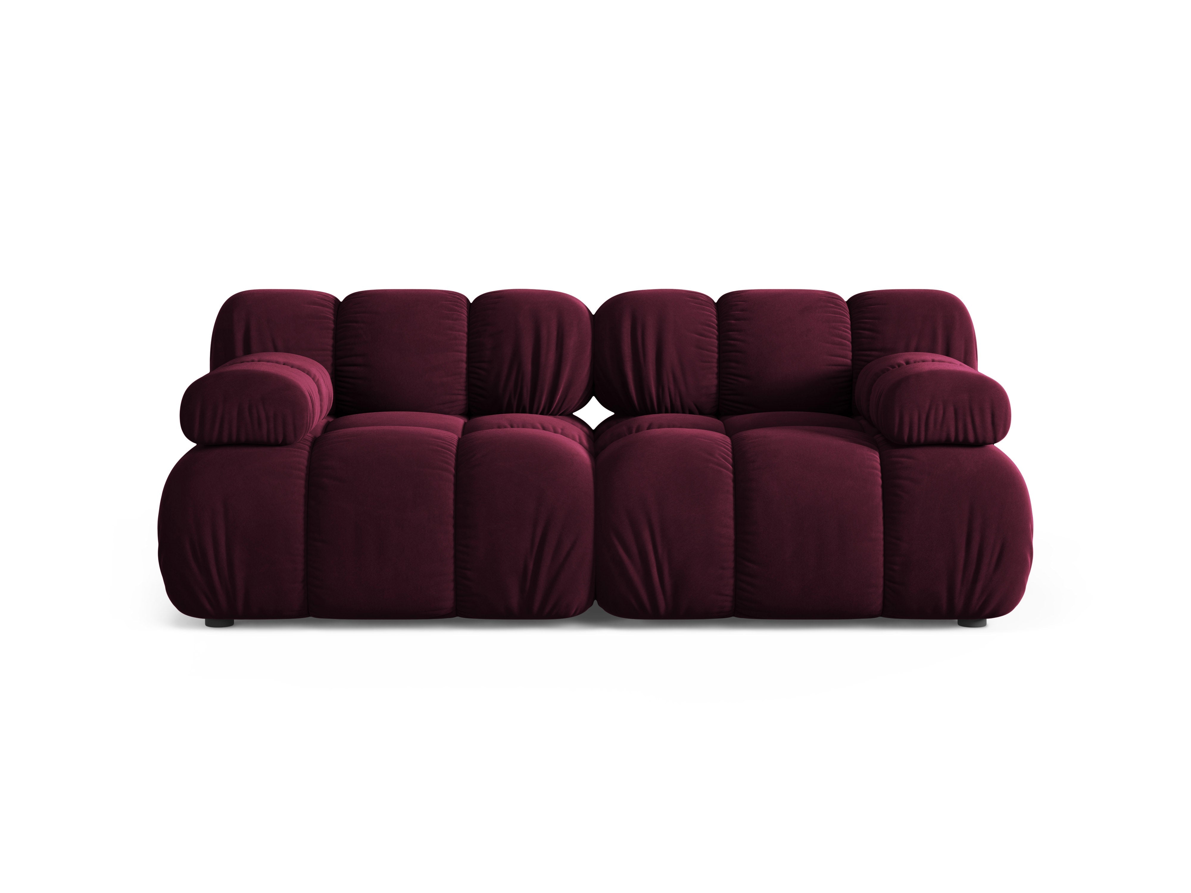 Modulares 2-Sitzer-Sofa BELLIS in burgunderfarbenem Velours