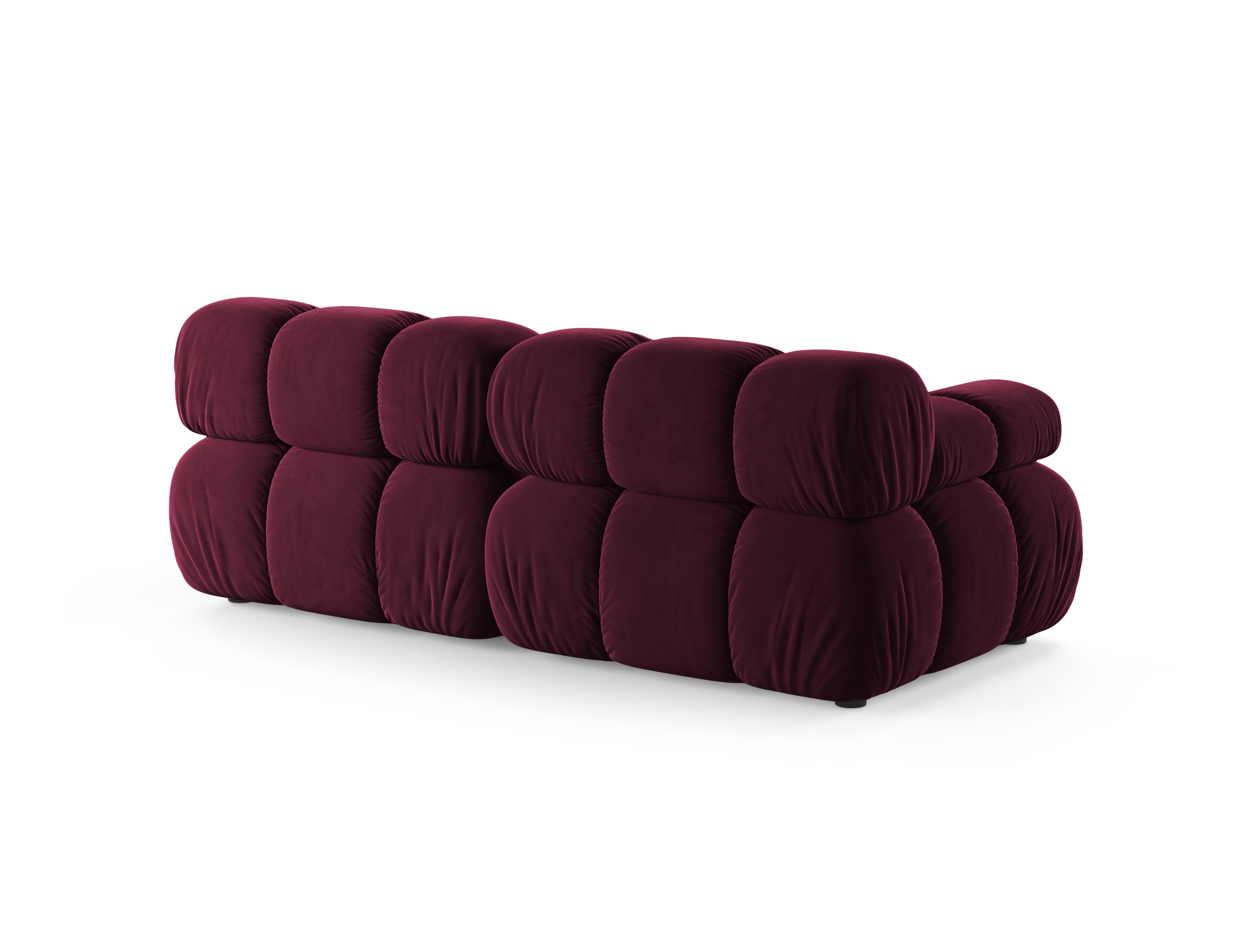 Modulares 2-Sitzer-Sofa BELLIS in burgunderfarbenem Velours