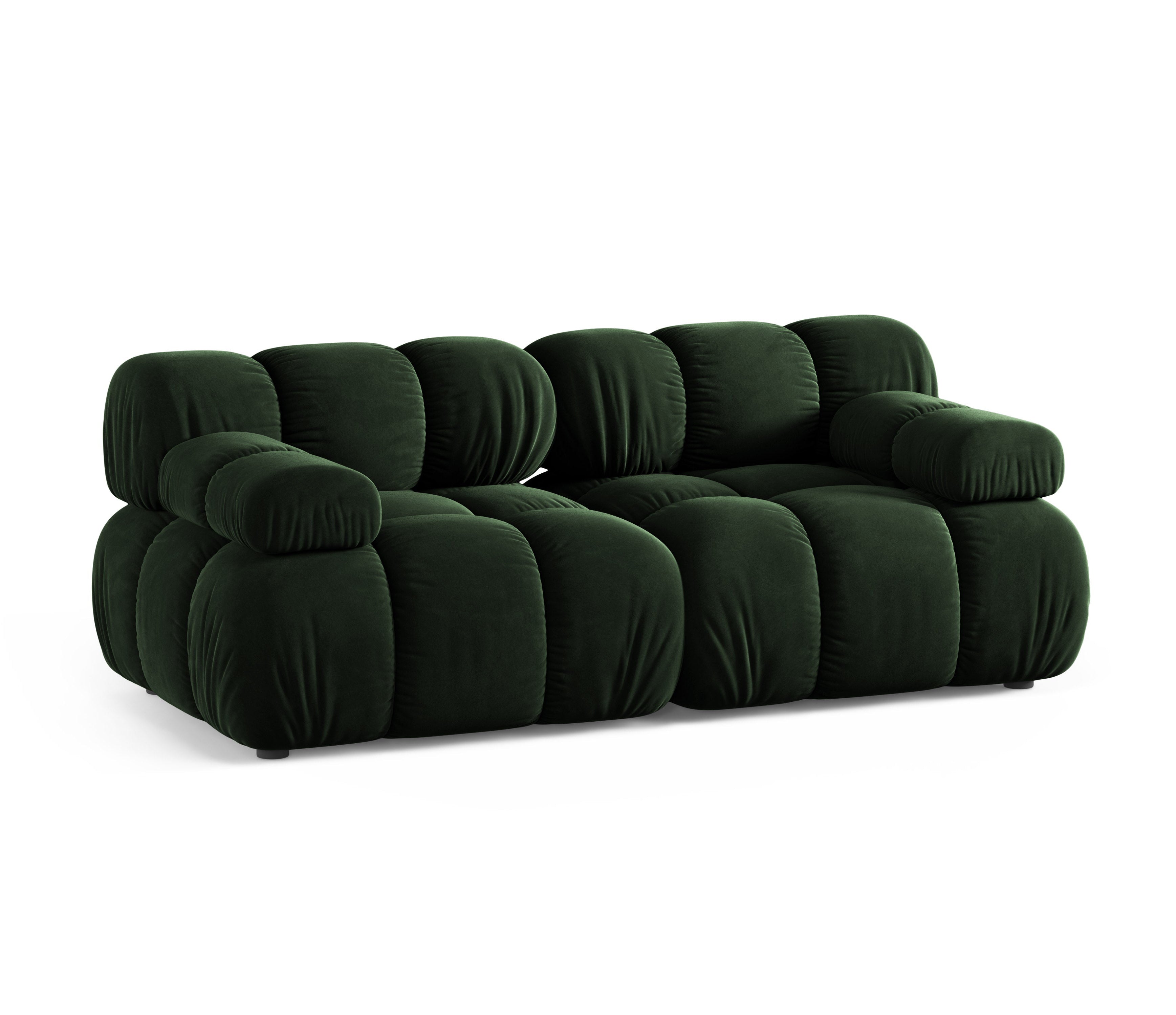 Modulares 2-Sitzer-Sofa BELLIS in Flaschengrün Velours