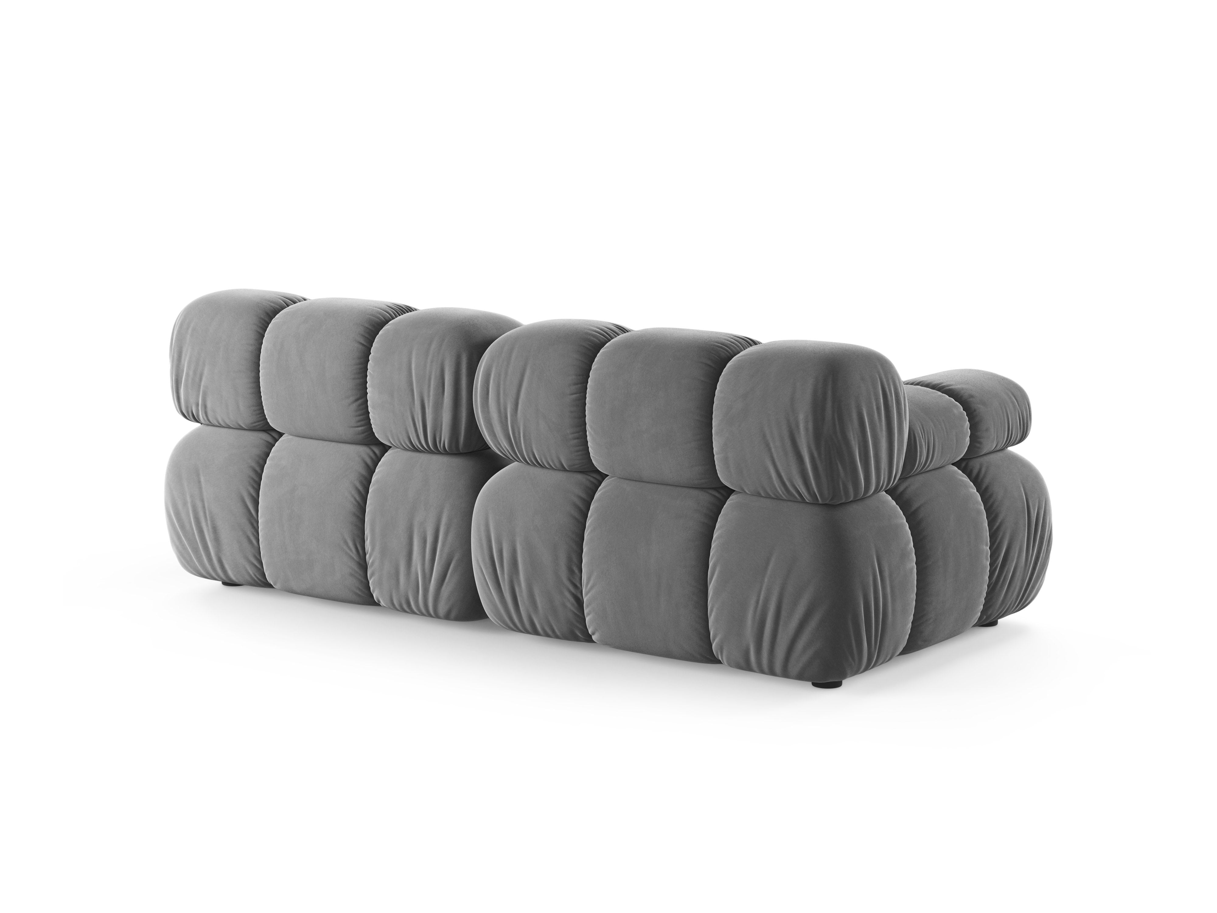 Modulares 2-Sitzer-Sofa BELLIS in hellgrauem Samt