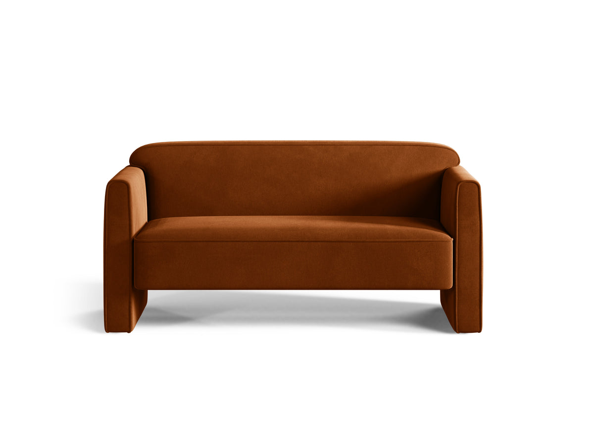Sofa für 2 Personen aus Samt ABBY Terrakotta