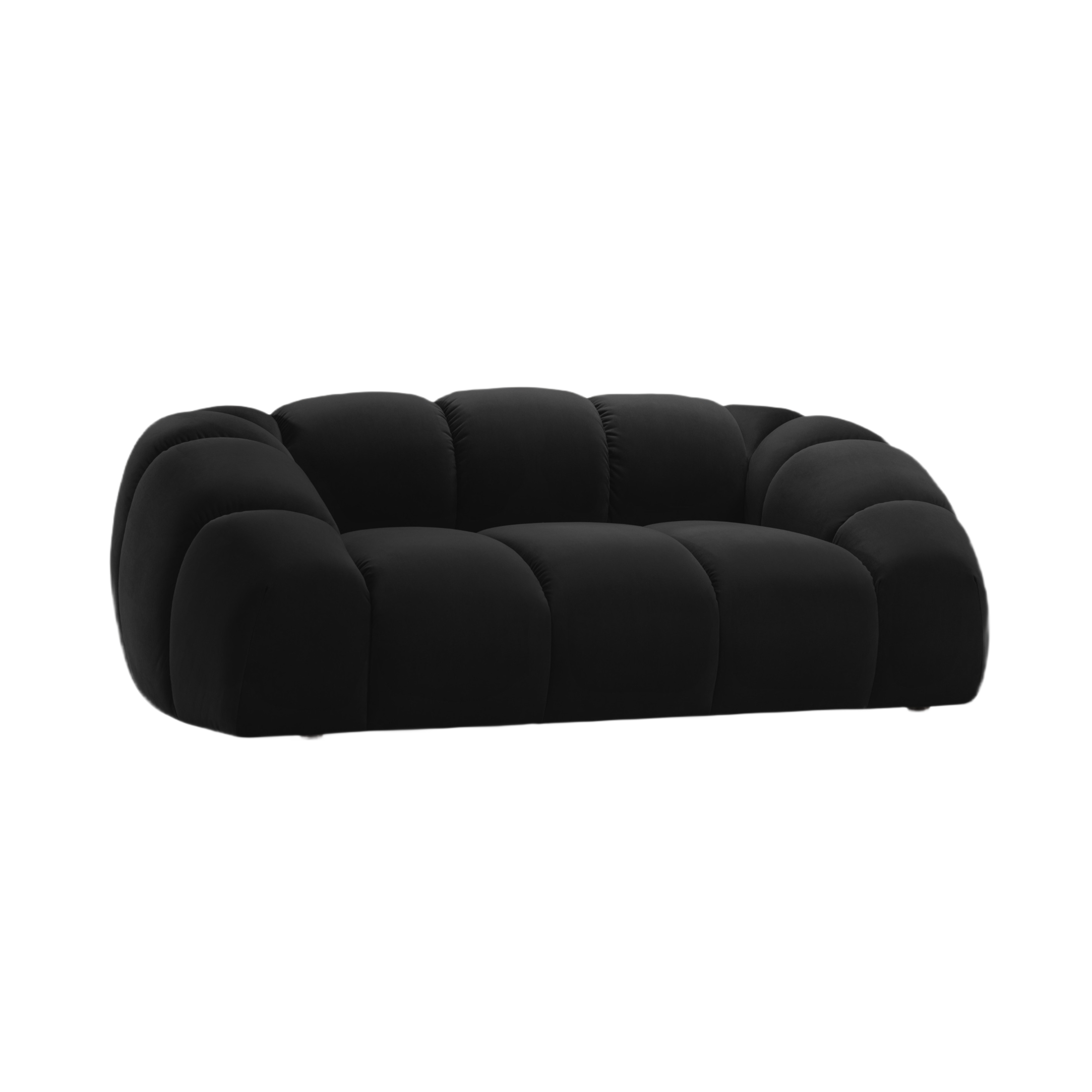 Sofa aus Samt 2-sitzig DIANA schwarz