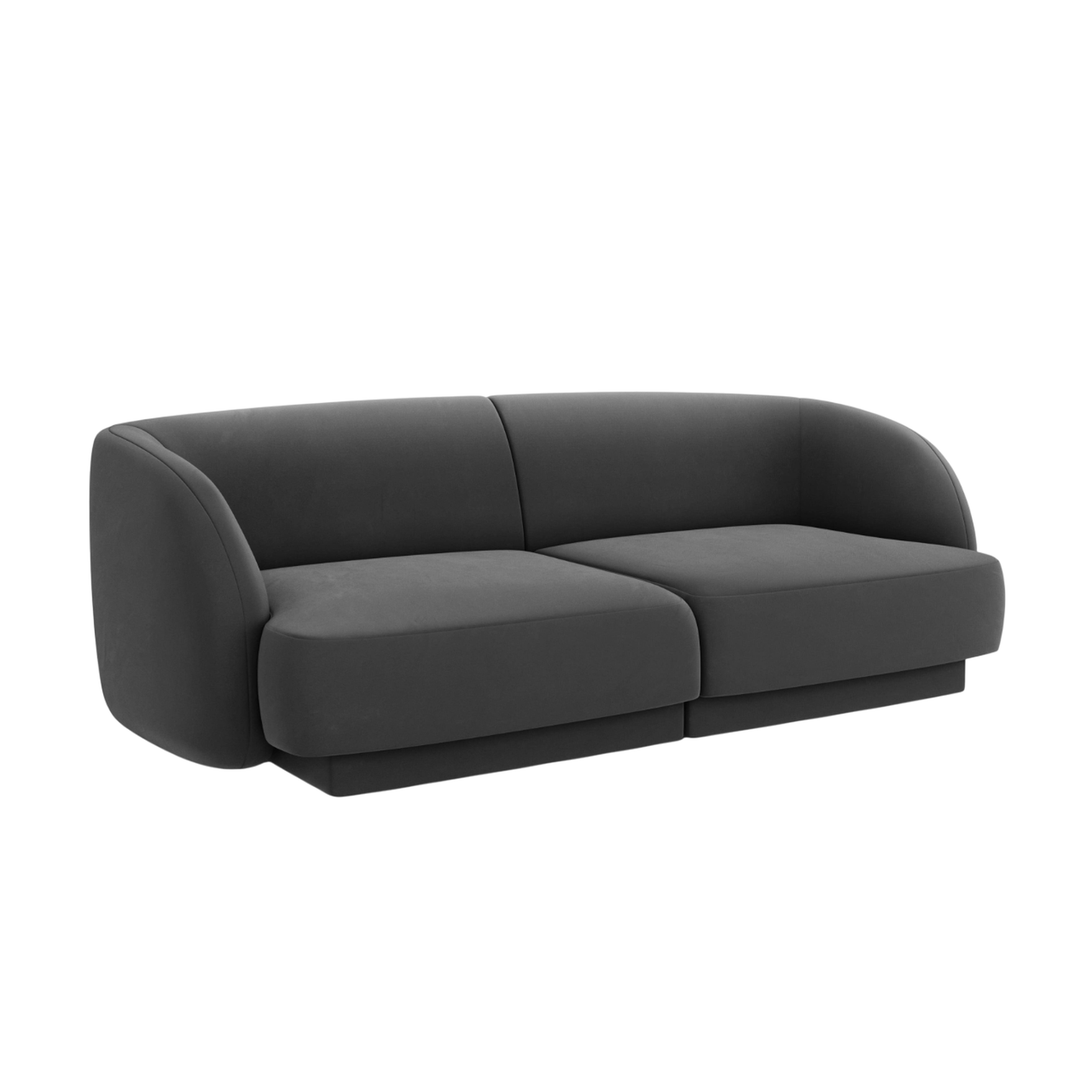 Velvet 2-Seater Sofa MILEY Dark Gray