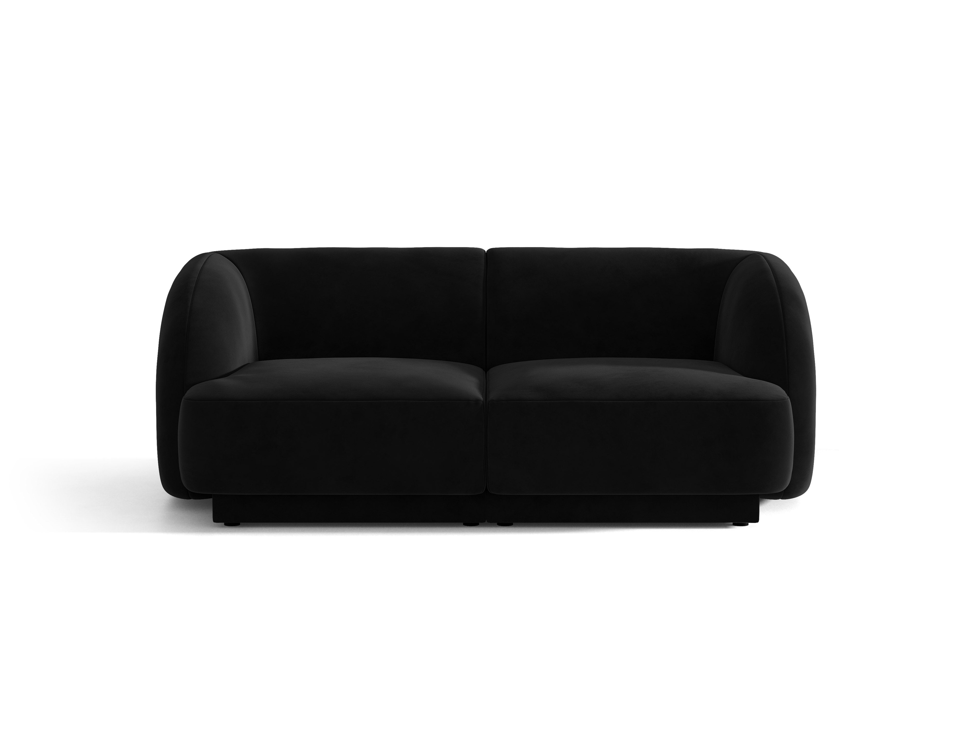 Sofa aus Samt 2-sitzig MILEY schwarz