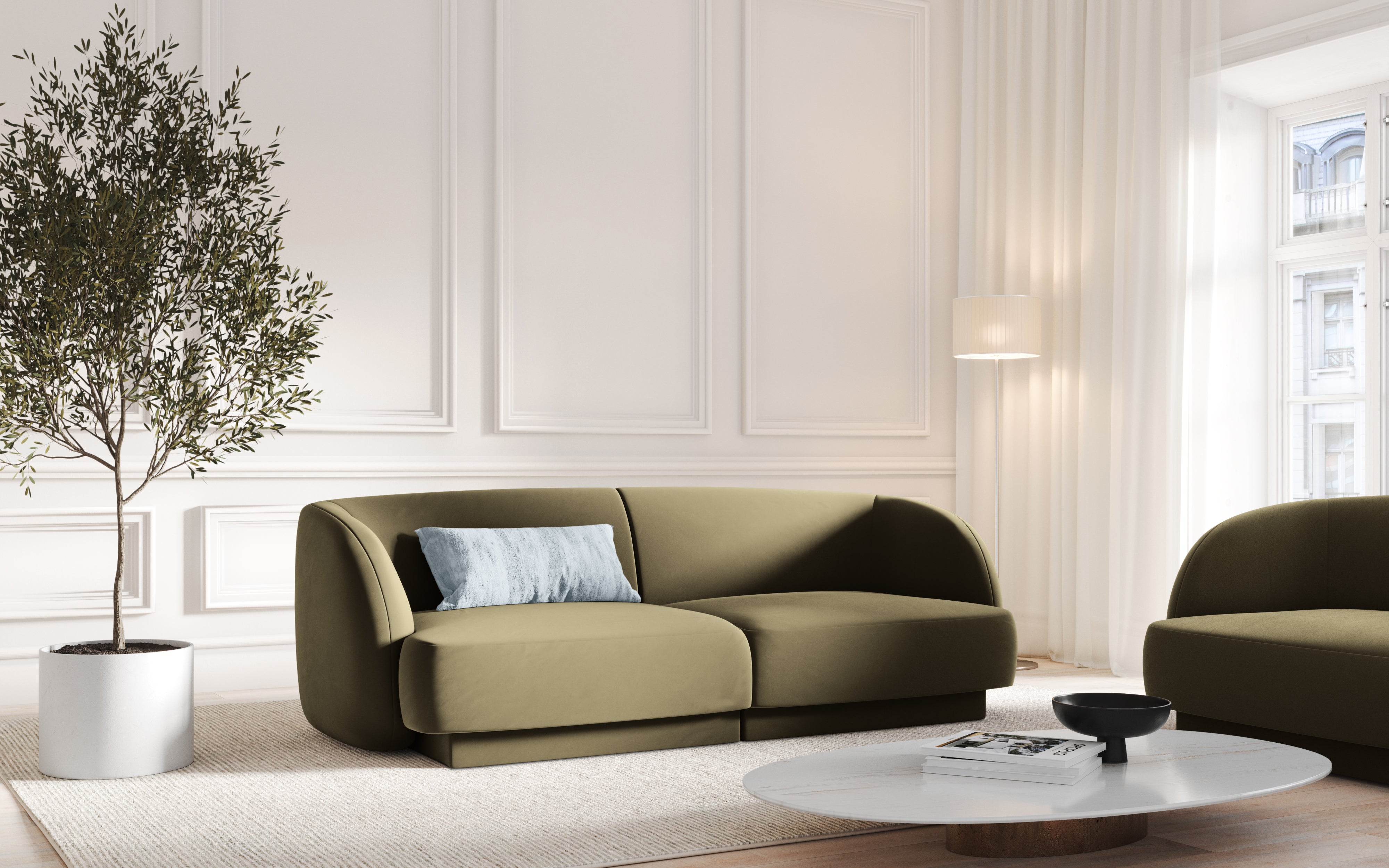 Sofa aksamitna 2-osobowa MILEY zielony Micadoni Eye on Design