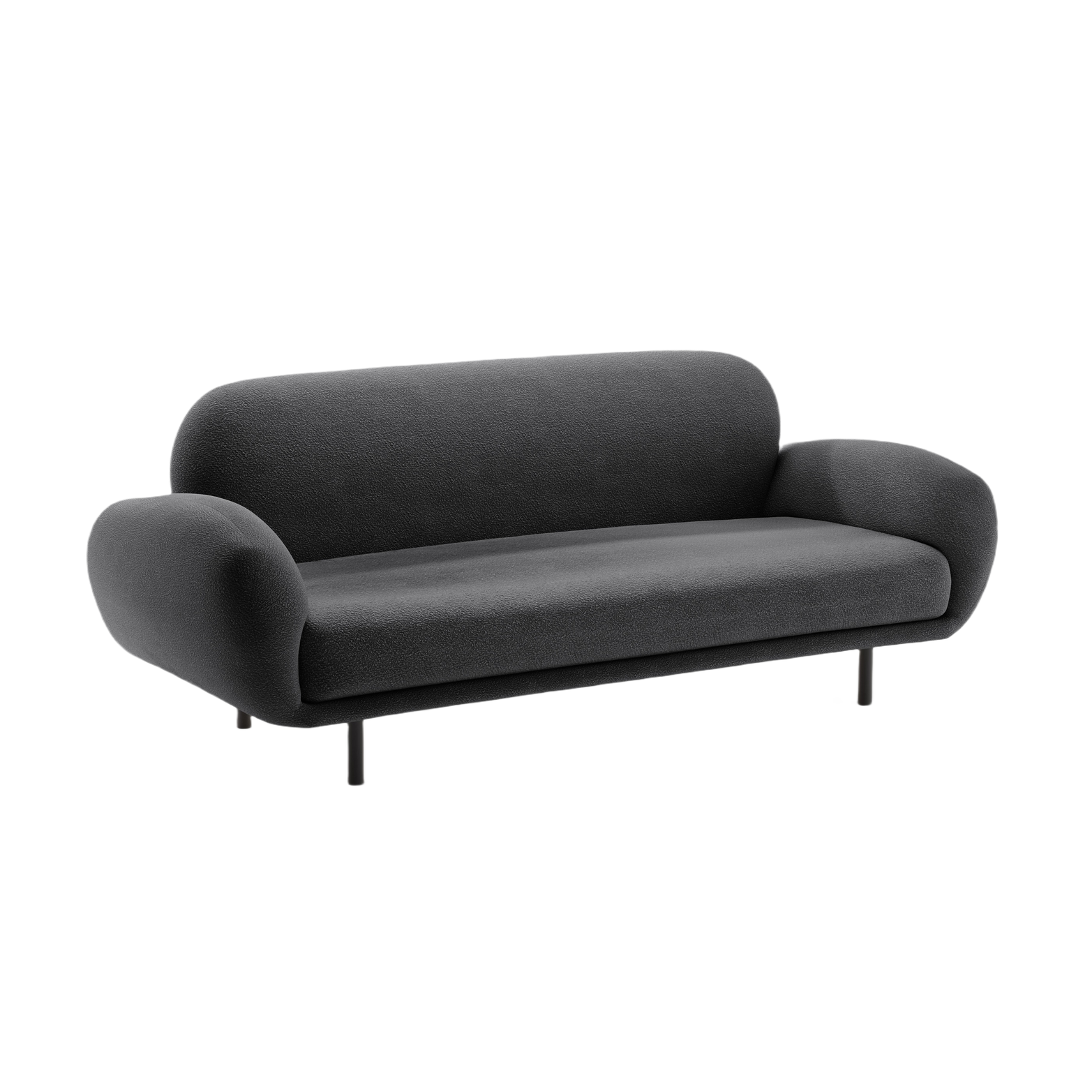 Sofa 2,5-sitzig POPPY dunkelgrau Boucle