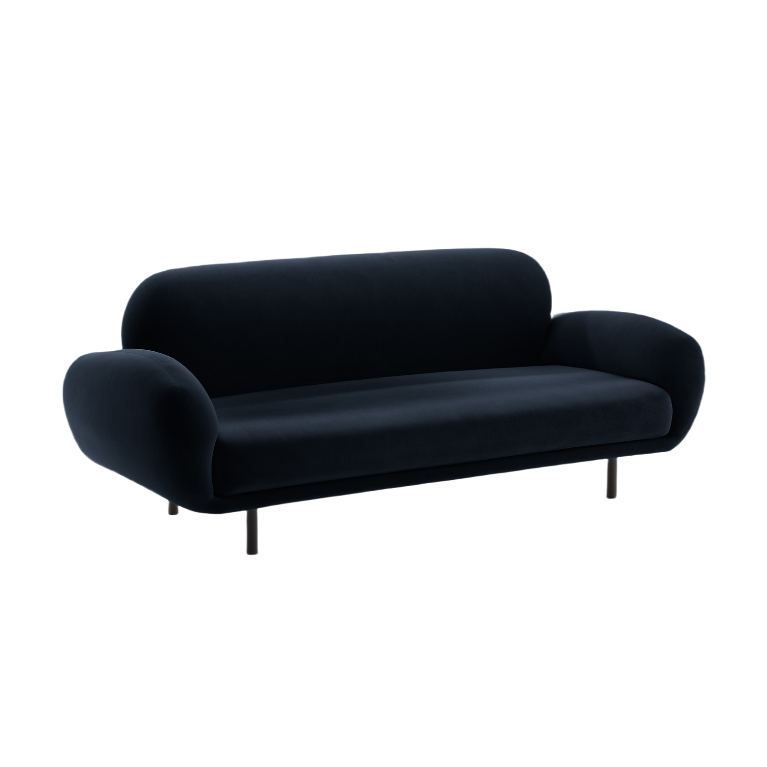 Velvet 2.5-Seater Sofa POPPY Royal Blue