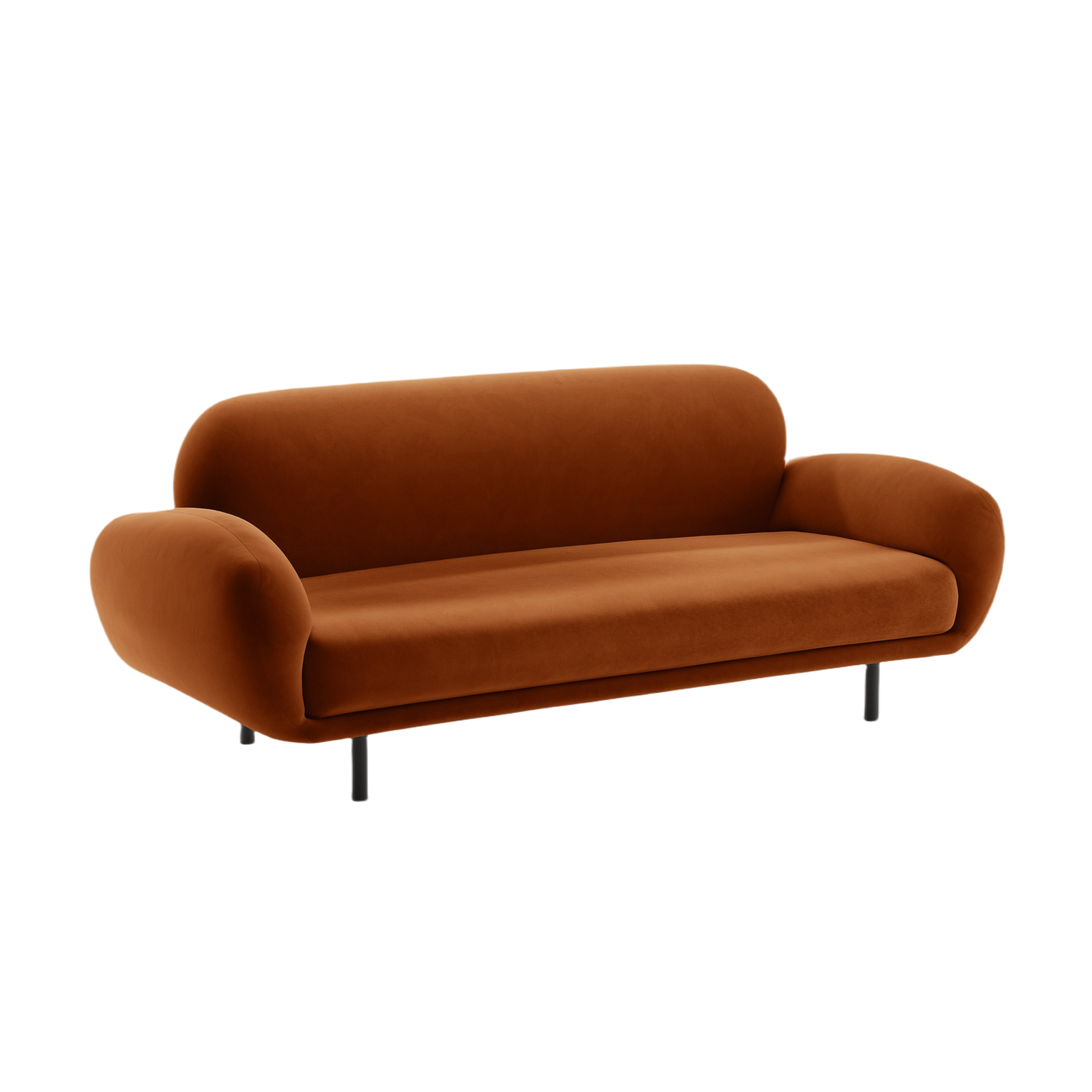 Sofa aus Samt 2,5-sitzig POPPY terrakotta