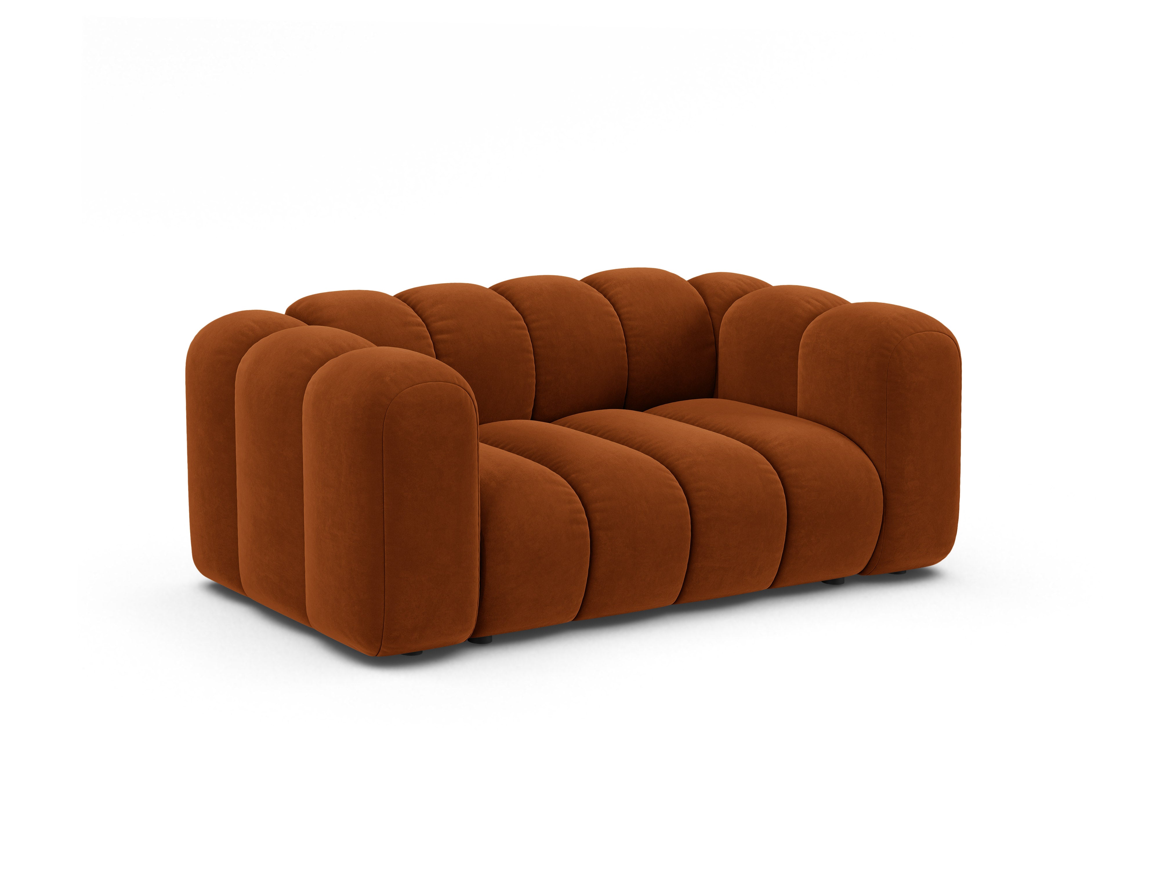 Sofa aus Samt 2-sitzig LUPINE ziegelrot