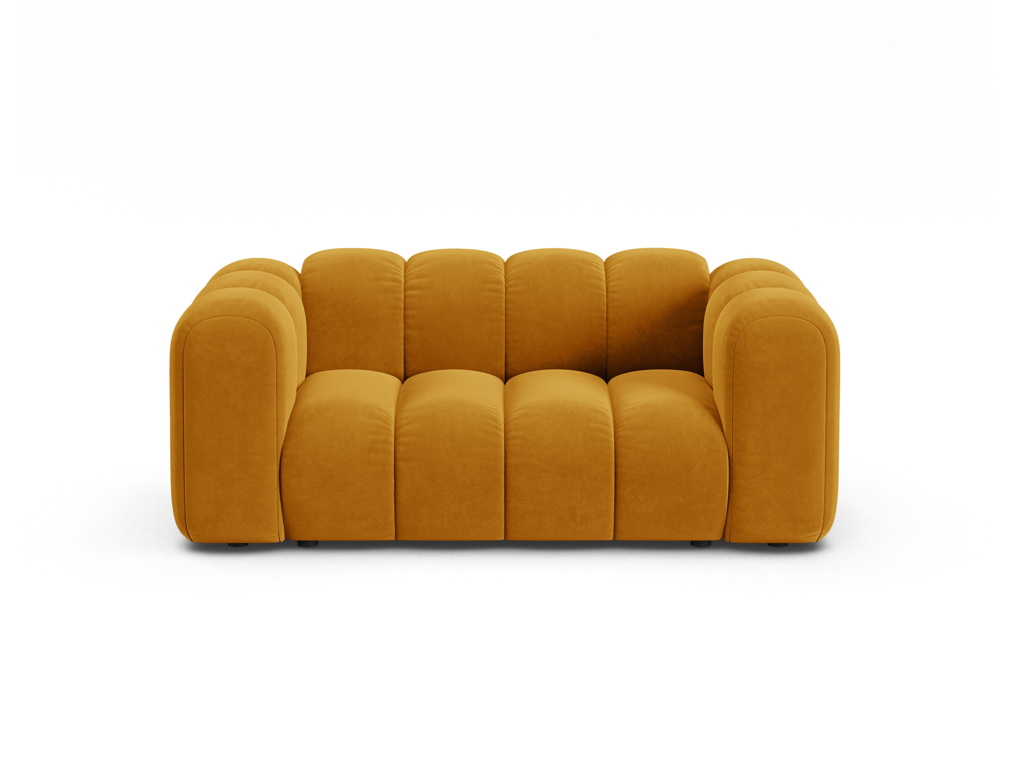 Sofa aus Samt 2-sitzig LUPINE senfgelb