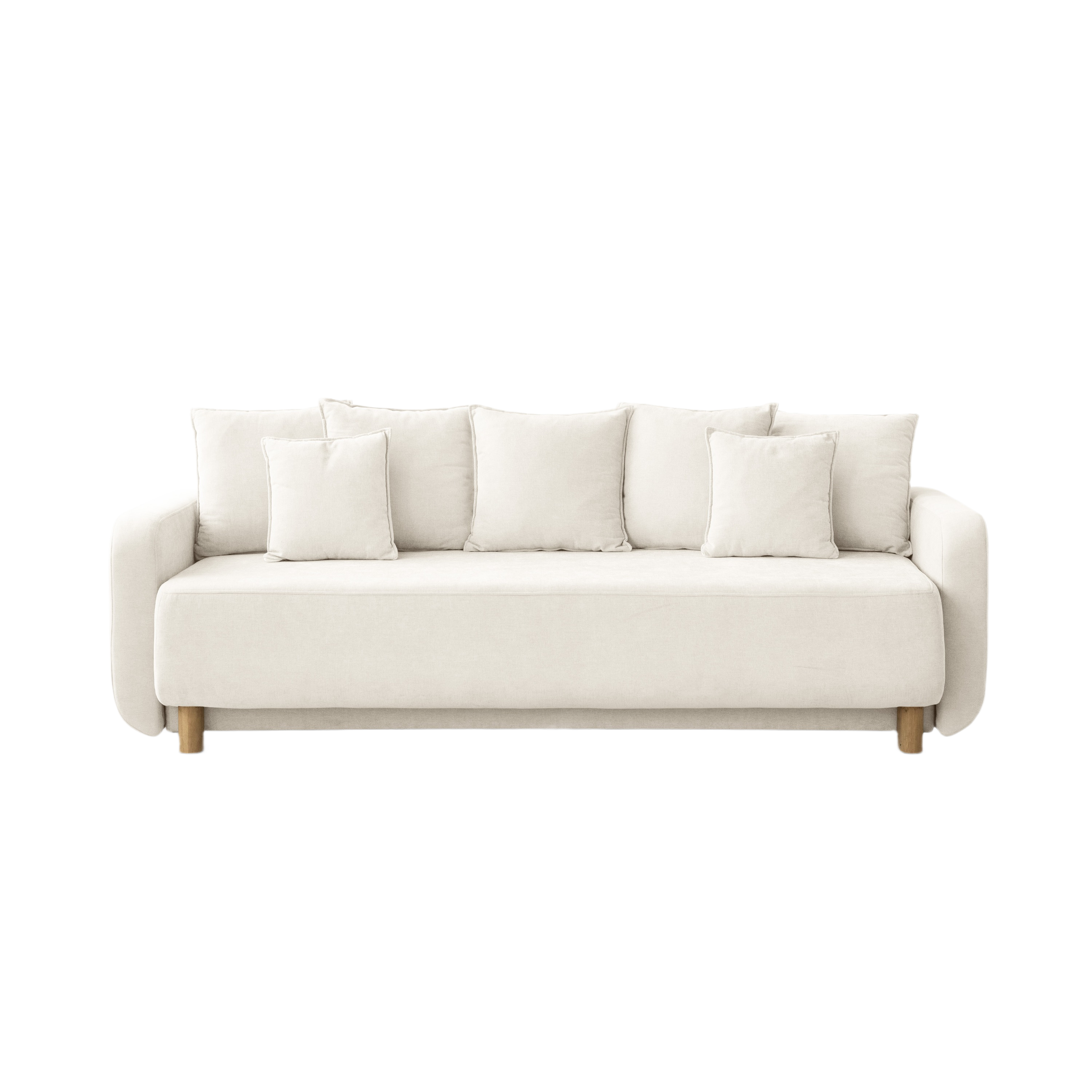 Sofa mit Schlaf-Funktion ELEN Elfenbein Chenille