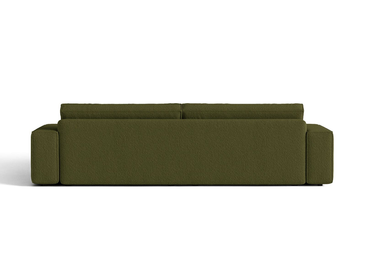 Sofa 3-osobowa z funkcją spania JODIE ciemna zieleń oliwkowa boucle – ujęcie 5