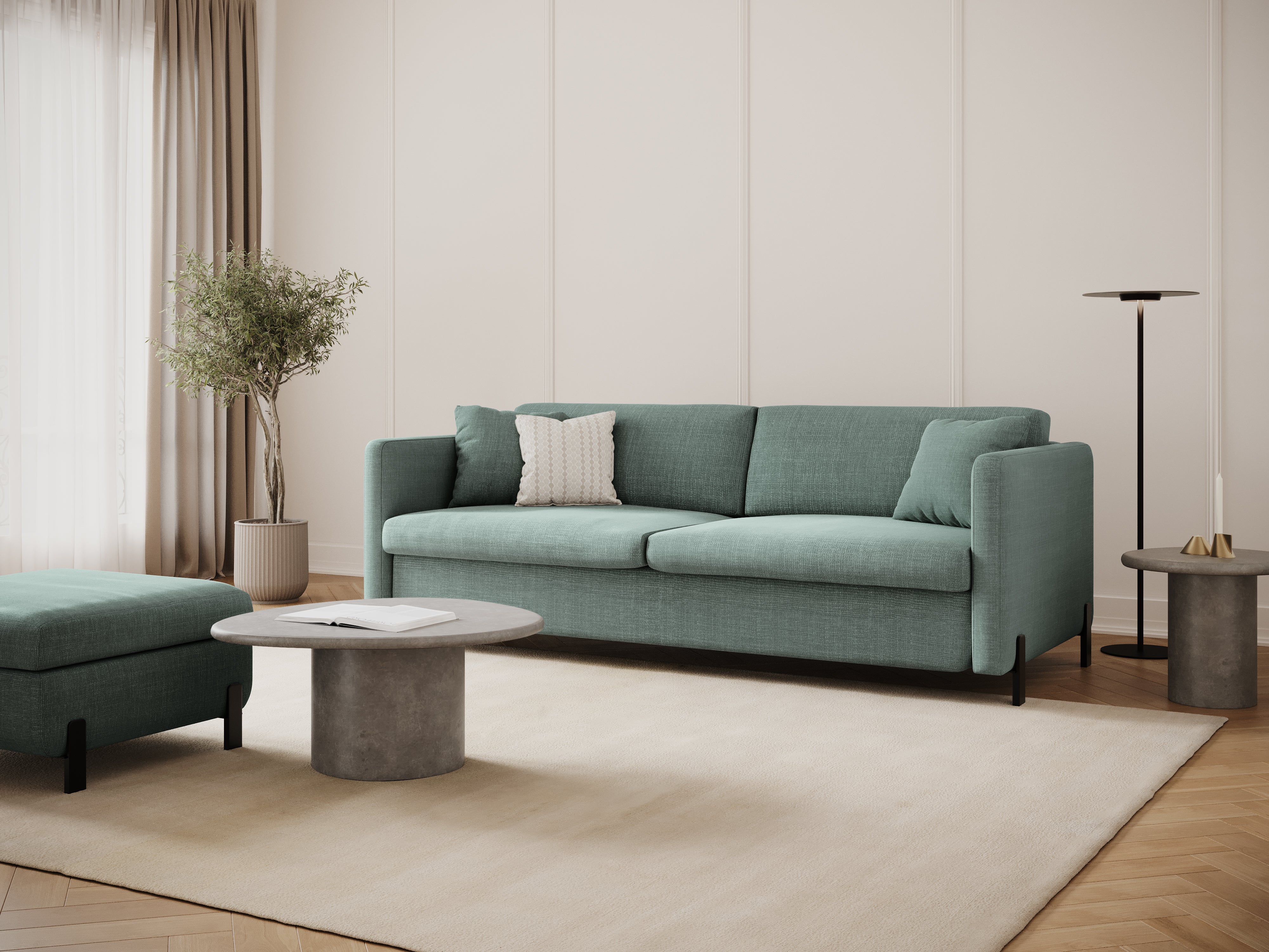 Sofa mit Bettfunktion, "Gloria", 3 Sitze, Minze, 202x102x80
In Europa gemacht