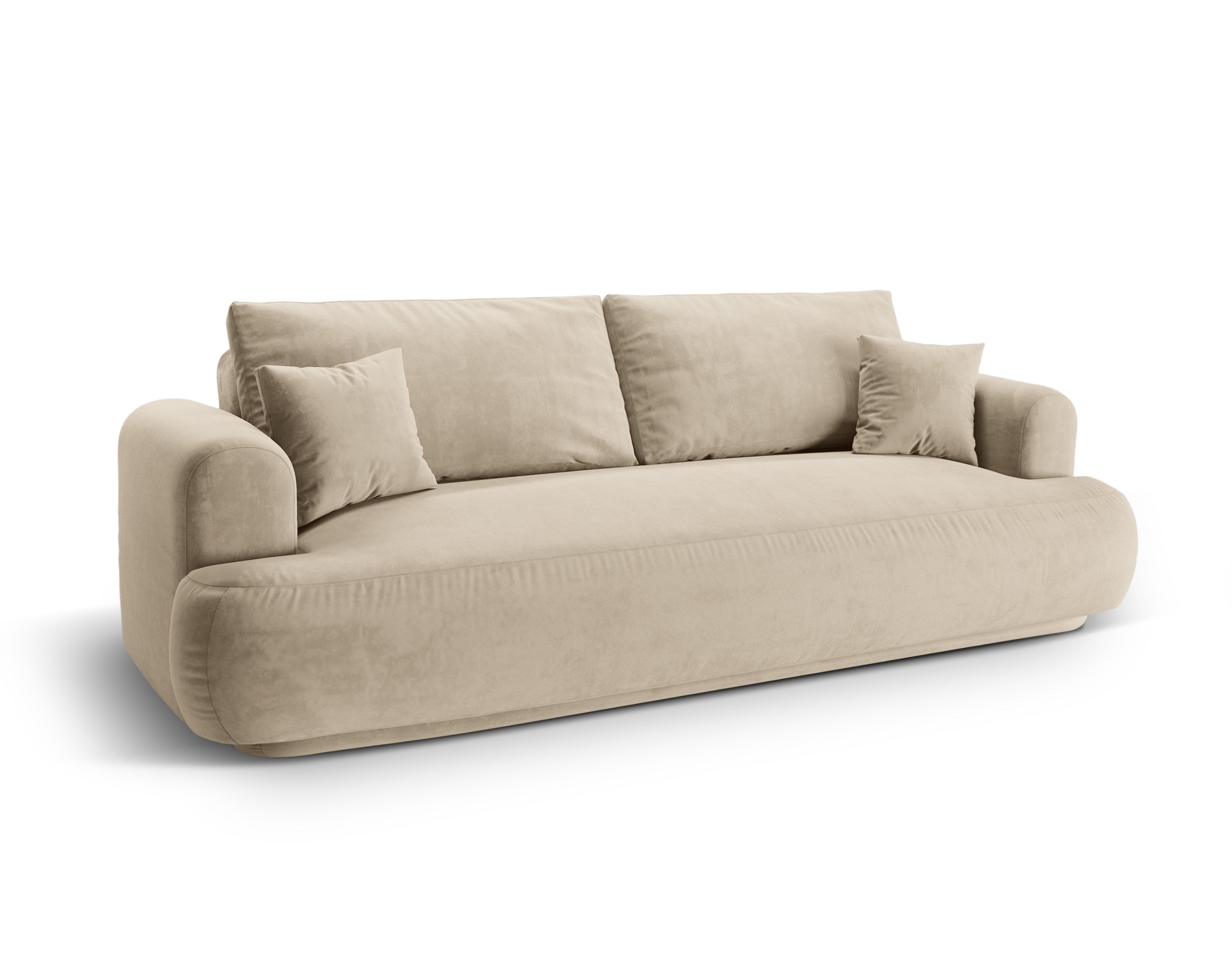 Samtsofa mit Ella Light Beige Schlaffunktion