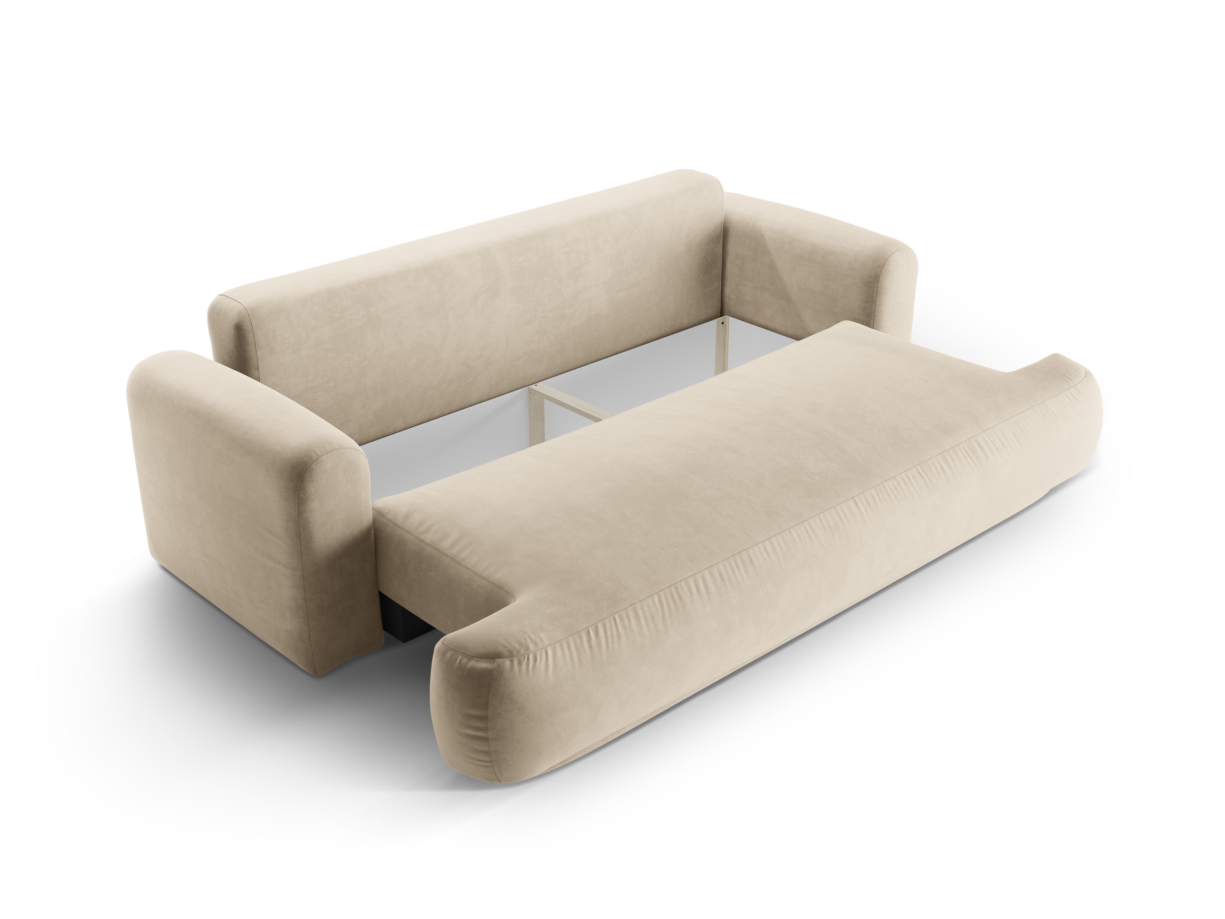 Samtsofa mit Ella Light Beige Schlaffunktion