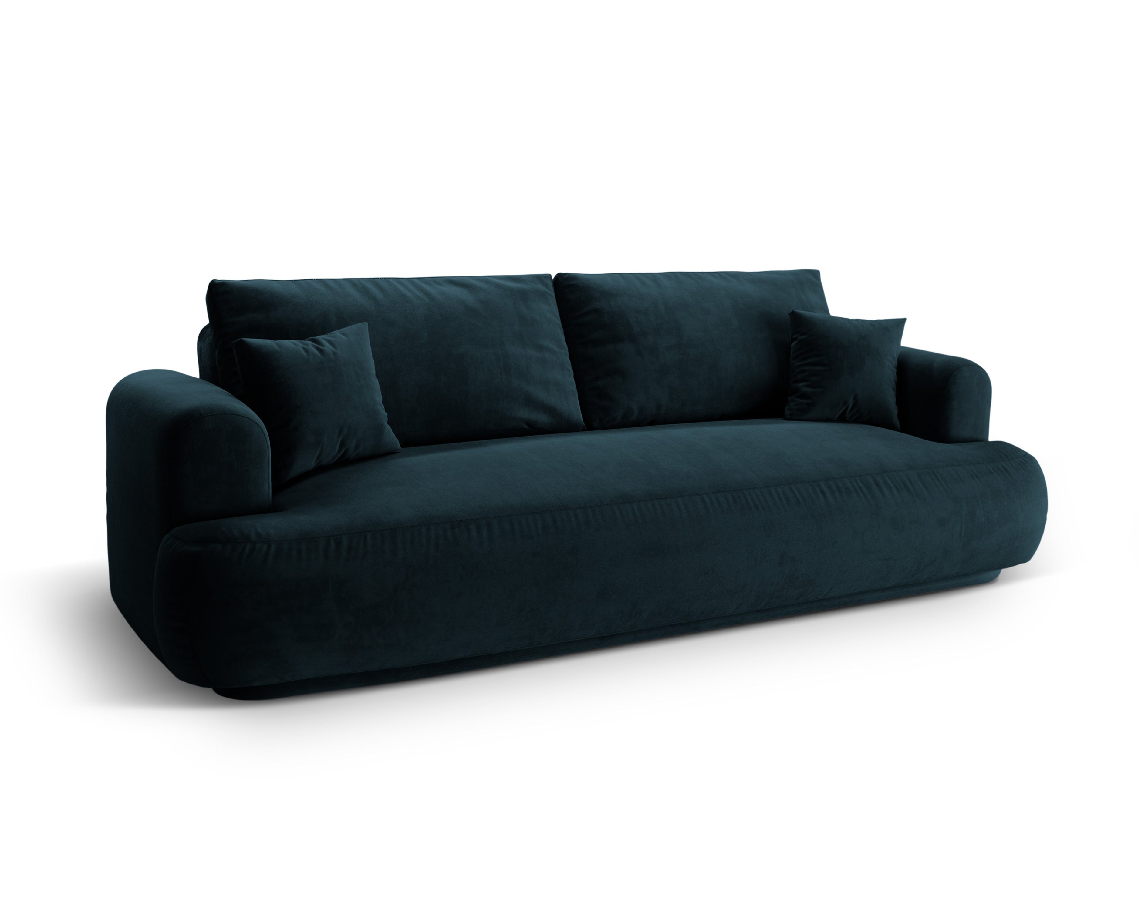 Samtsofa mit Ella Petrol Marine Blue Schlaffunktion