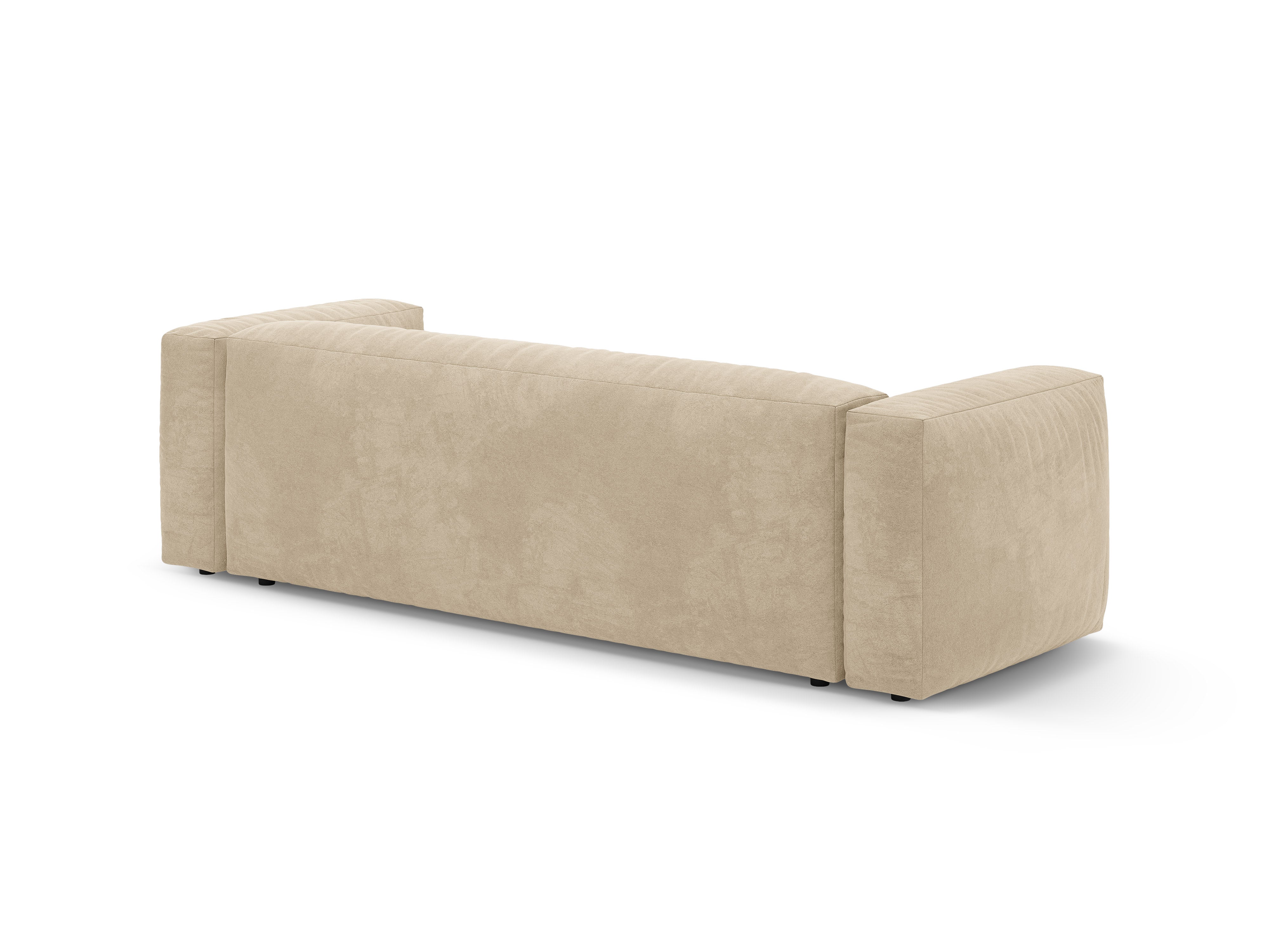 Martina Light Beige Velvet 3-Seater Sofa with Sleeping Function