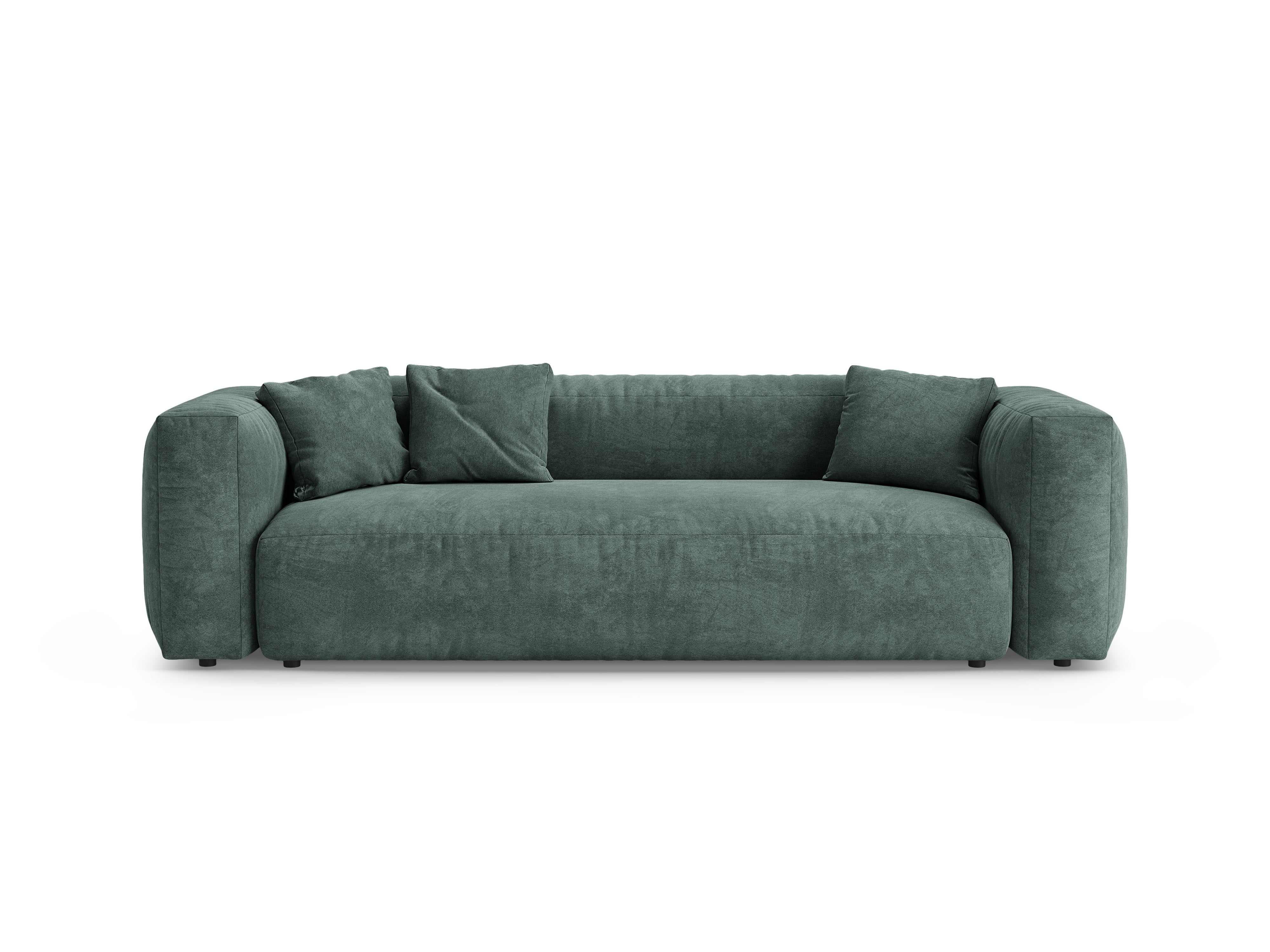 Petrol Velvet 3-Seater Sofa with Sleeping Function MARTINA