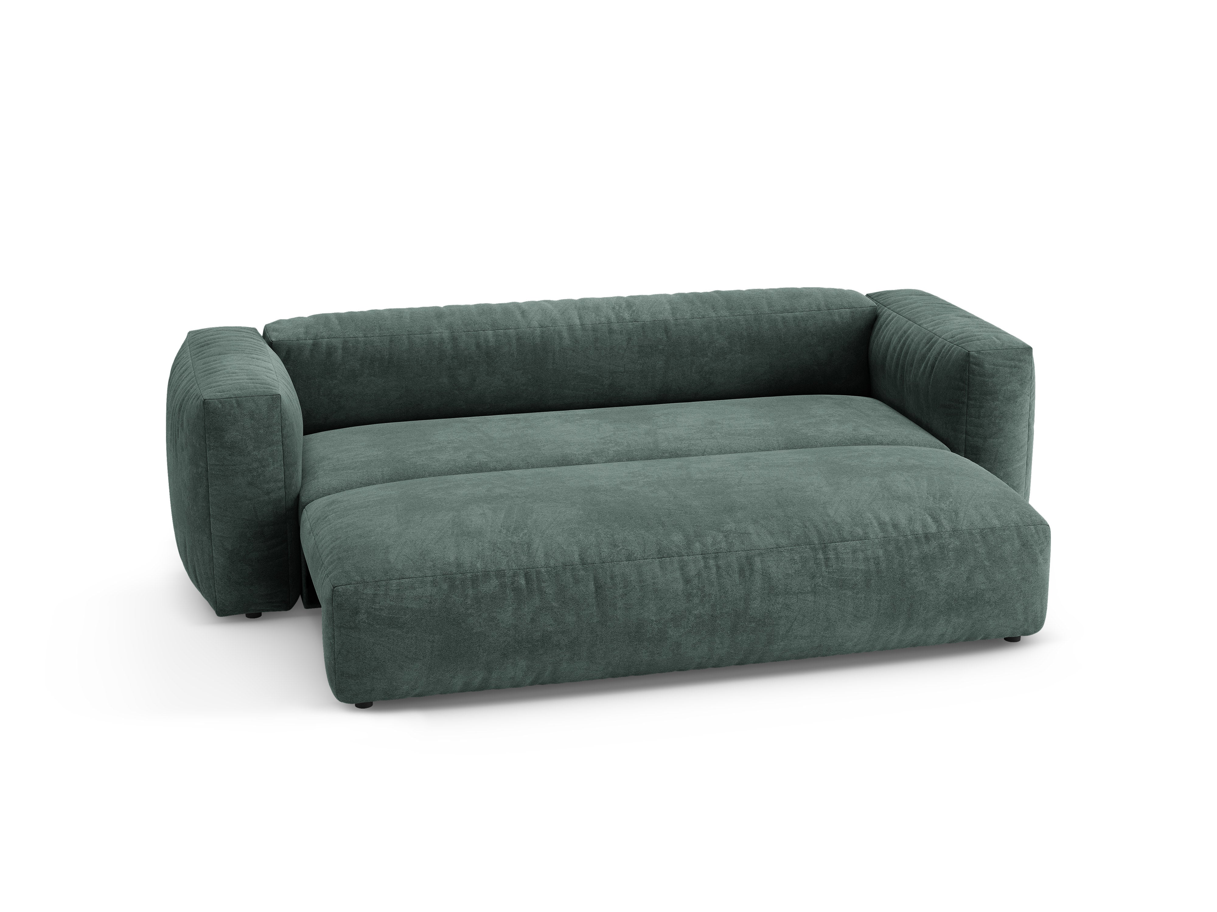Petrol Velvet 3-Seater Sofa with Sleeping Function MARTINA