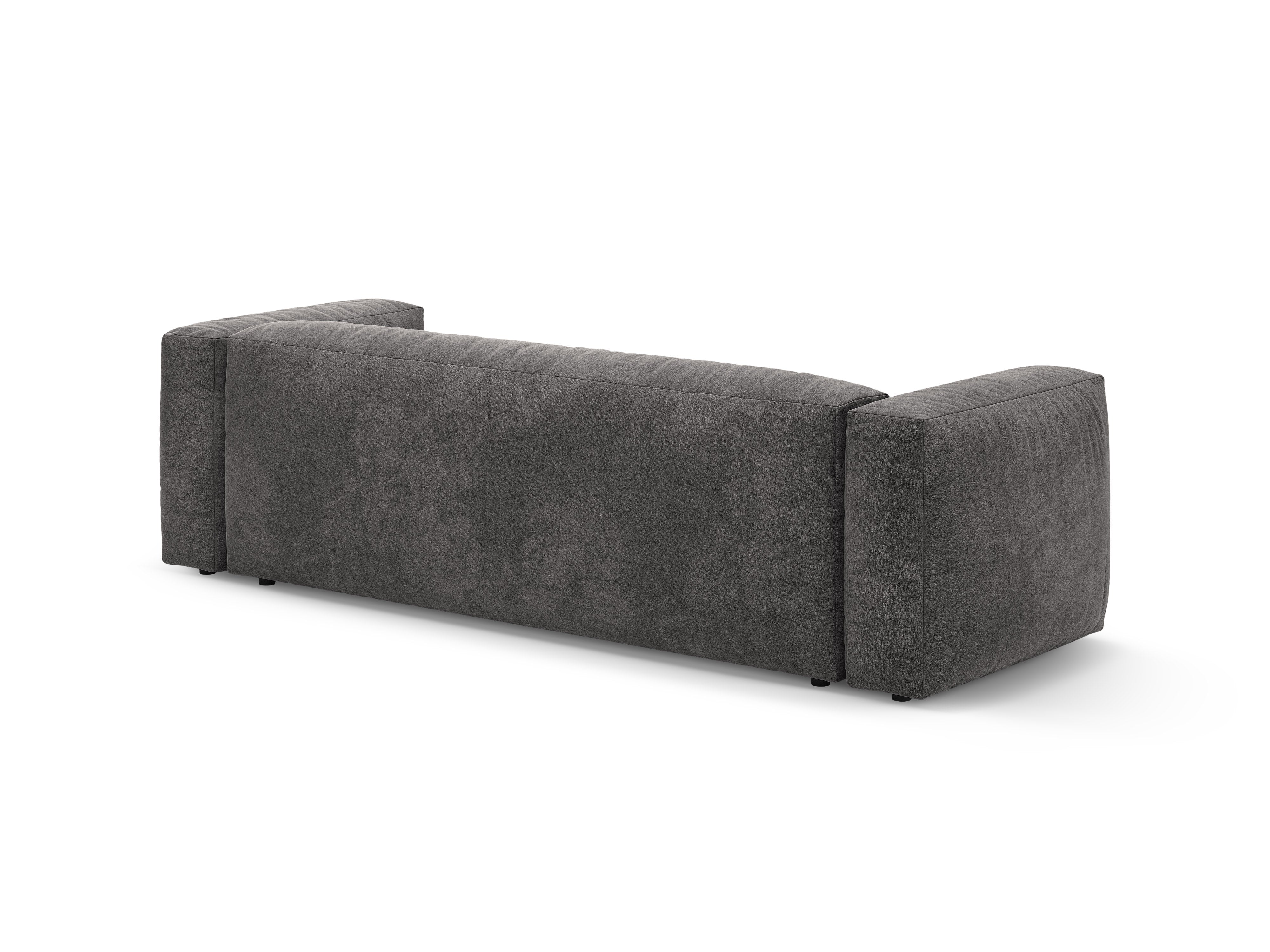 Gray 3-Seater Velvet Sofa with Sleeping Function MARTINA