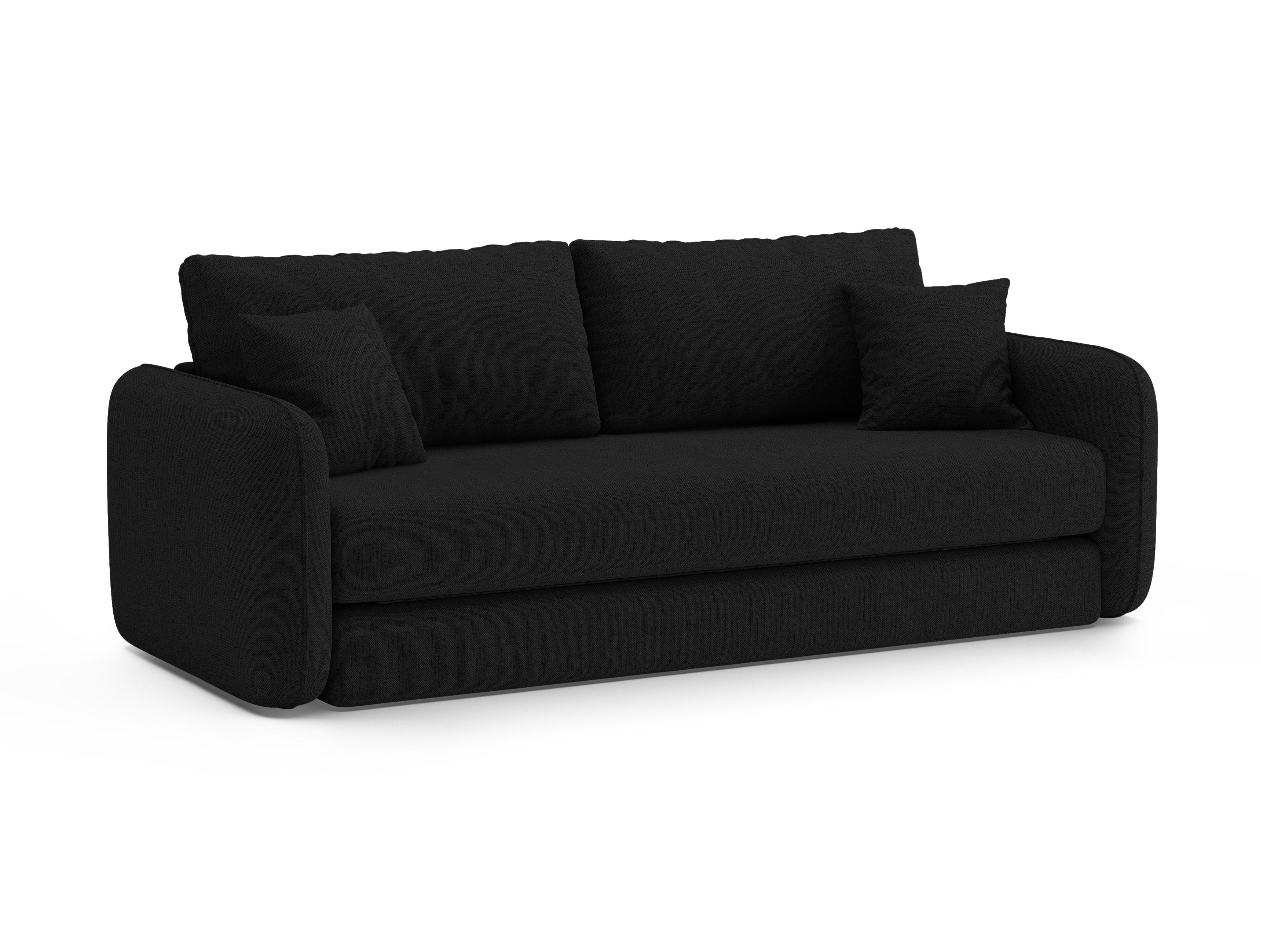 Sofa 3-Sitzer mit Schlaffunktion DORMI schwarz