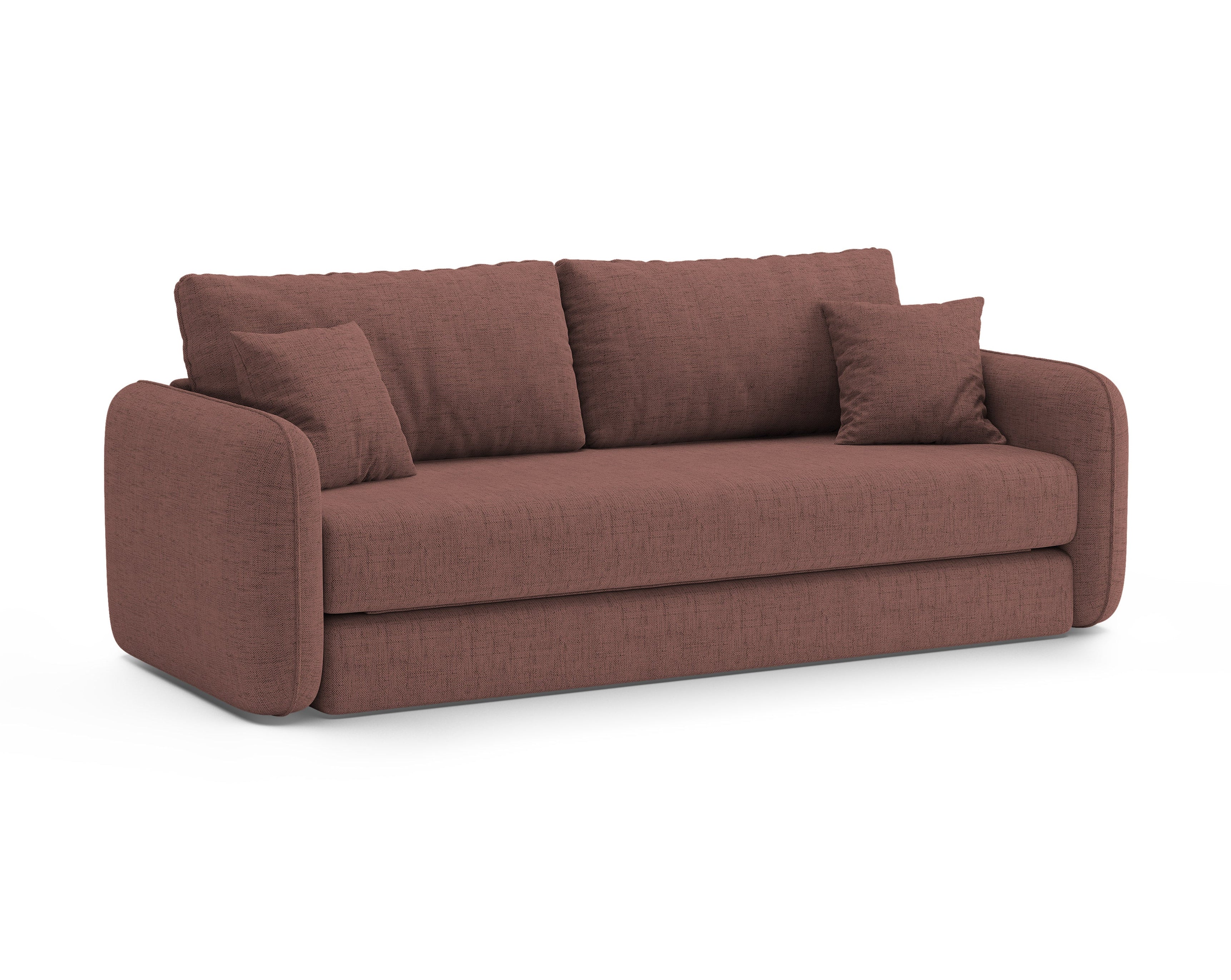 Sofa 3-sitzig mit Schlaffunktion DORMI dunkelrosa