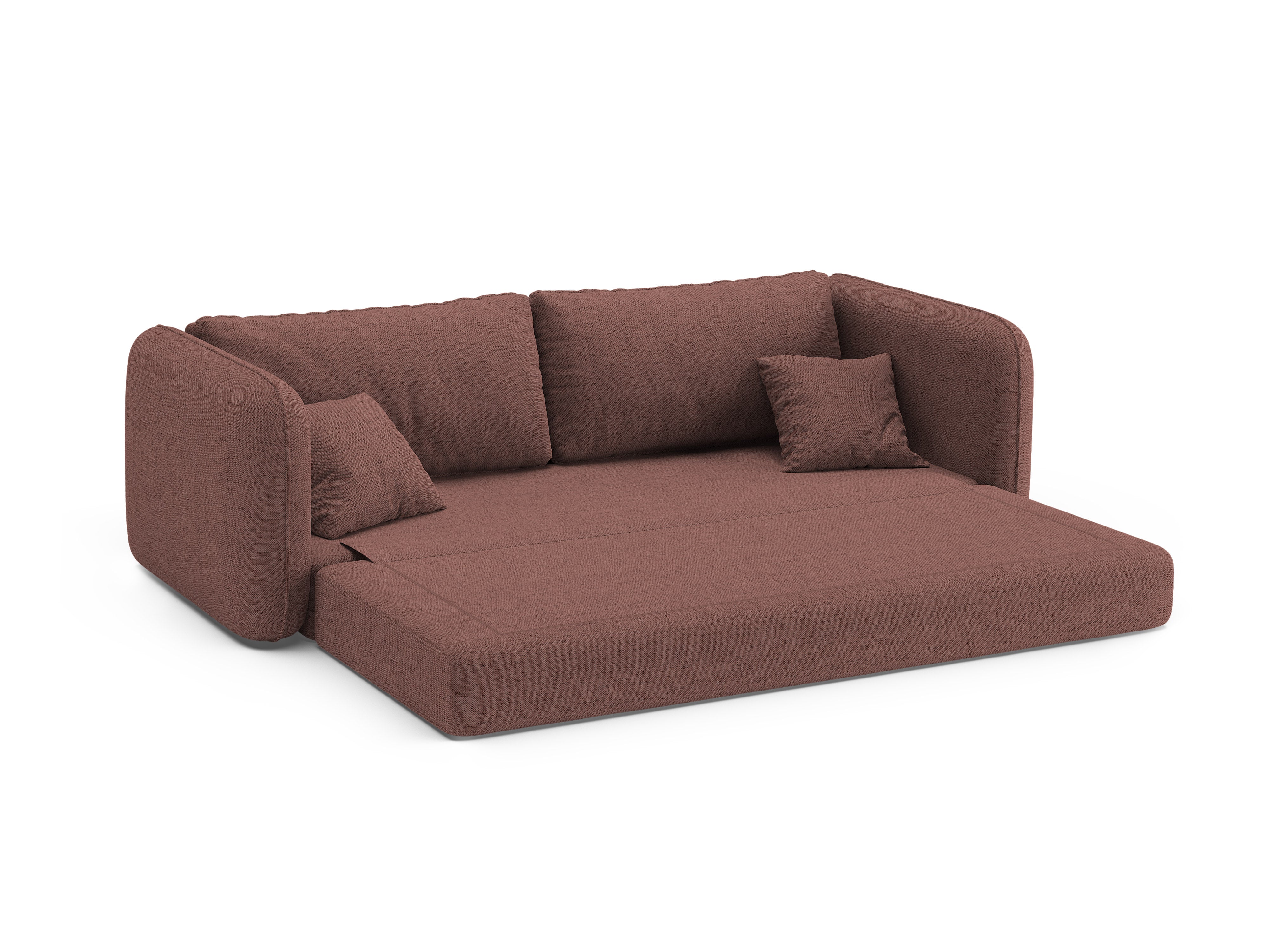 Sofa 3-sitzig mit Schlaffunktion DORMI dunkelrosa
