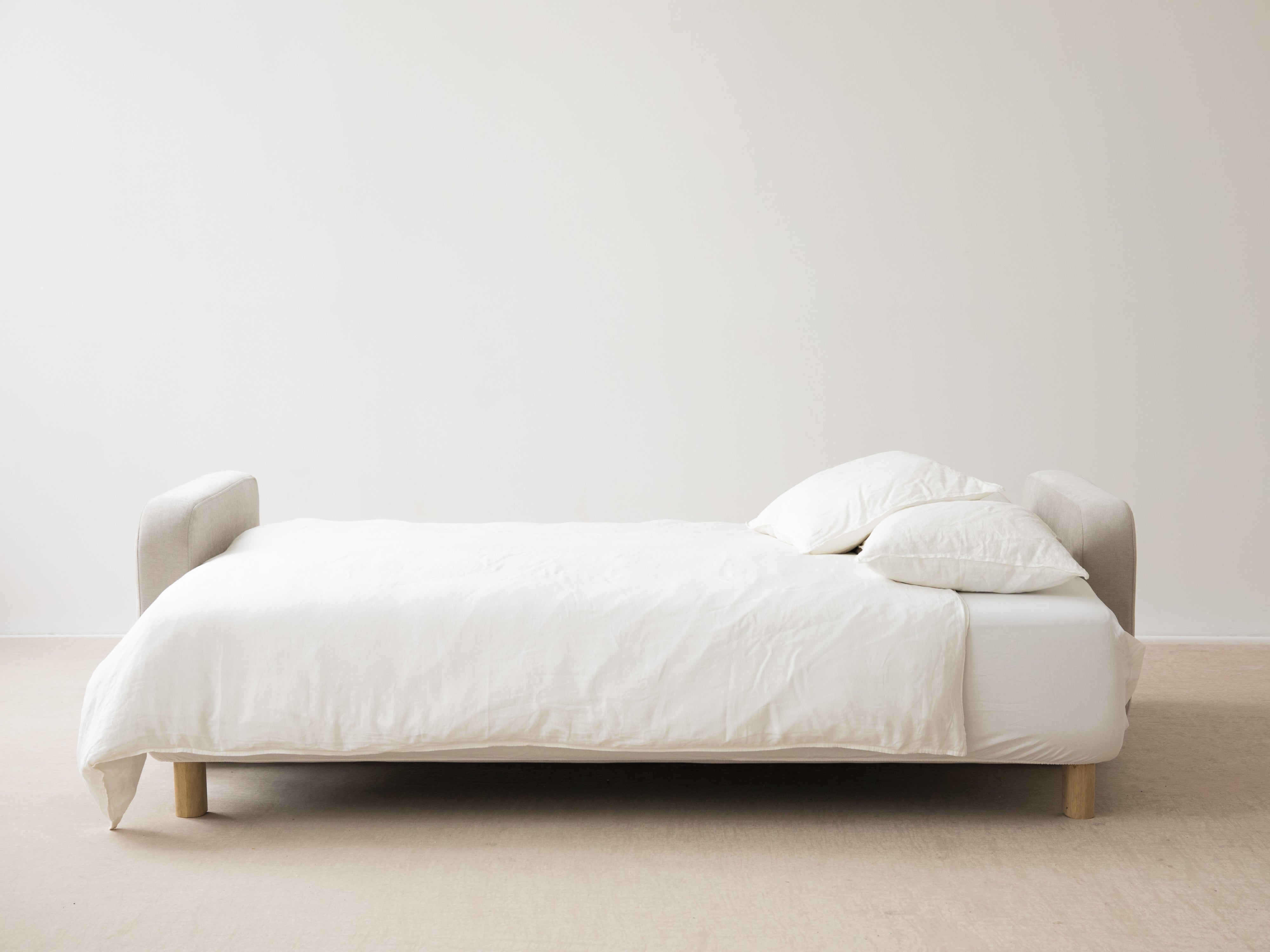 Sofa mit Schlaf-Funktion ELEN Elfenbein Chenille