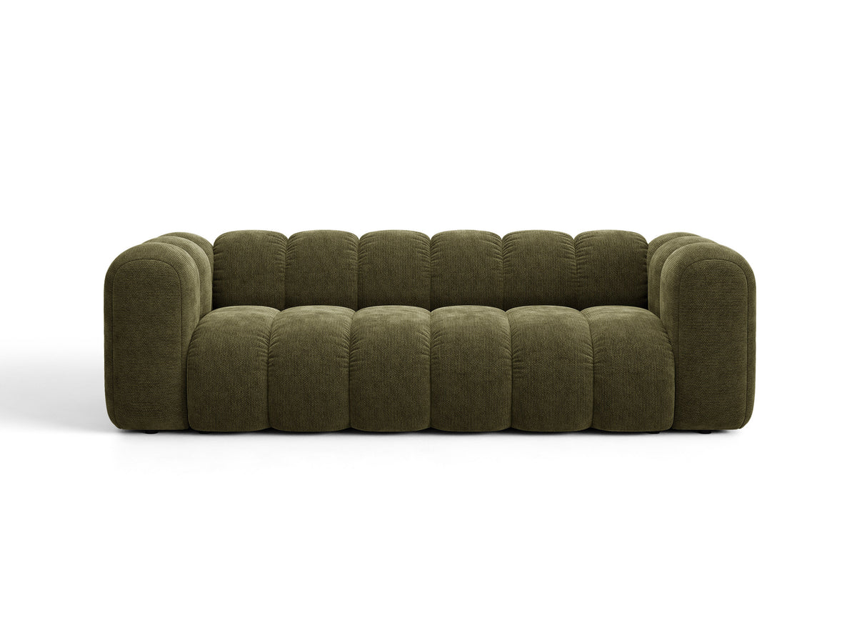 Sofa 3-osobowa z funkcją spania LUPINE zielony szenil – Micadoni