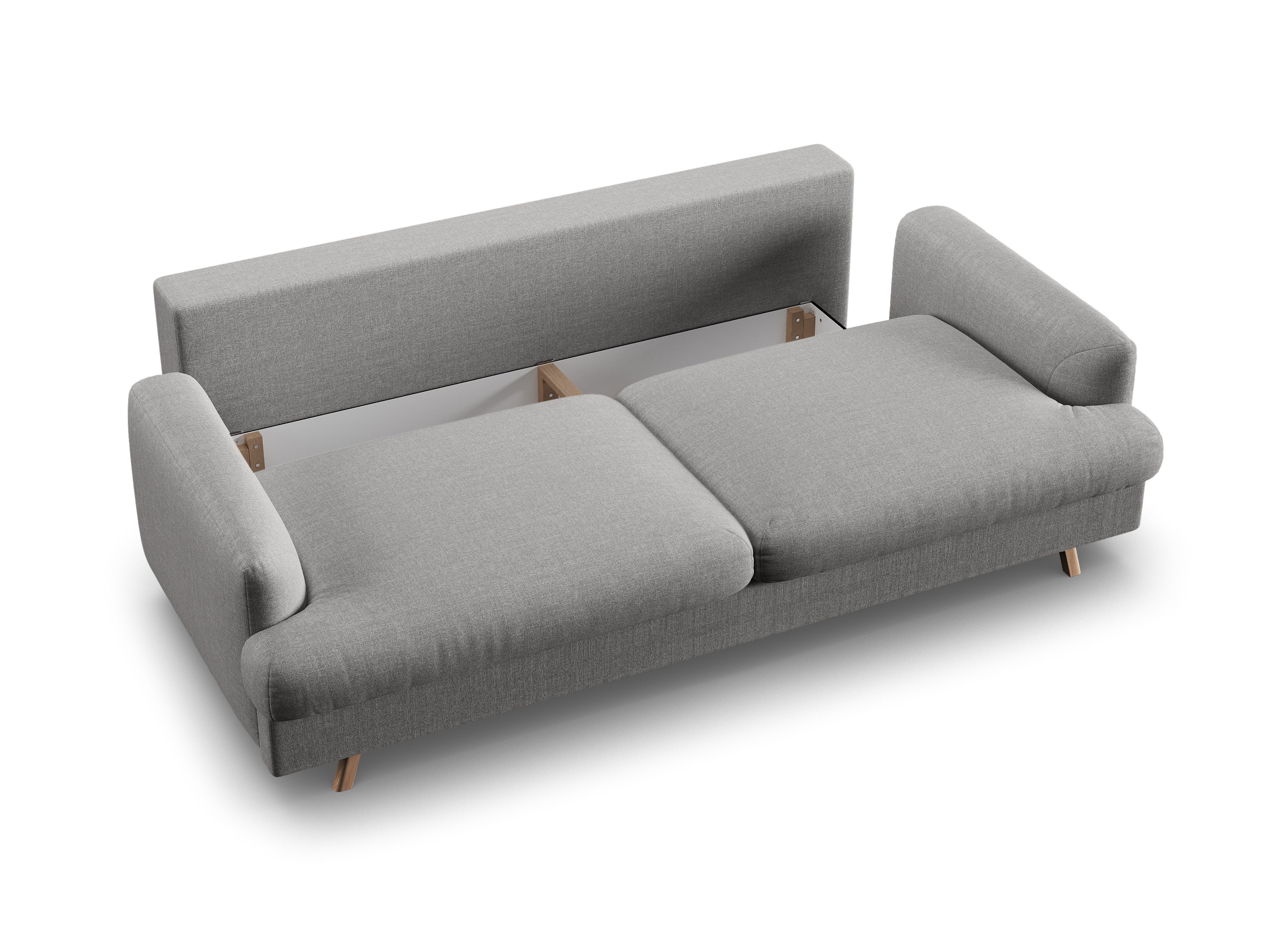 Sofa 3-Sitzer mit Schlaf-Funktion NAOMI grau meliert