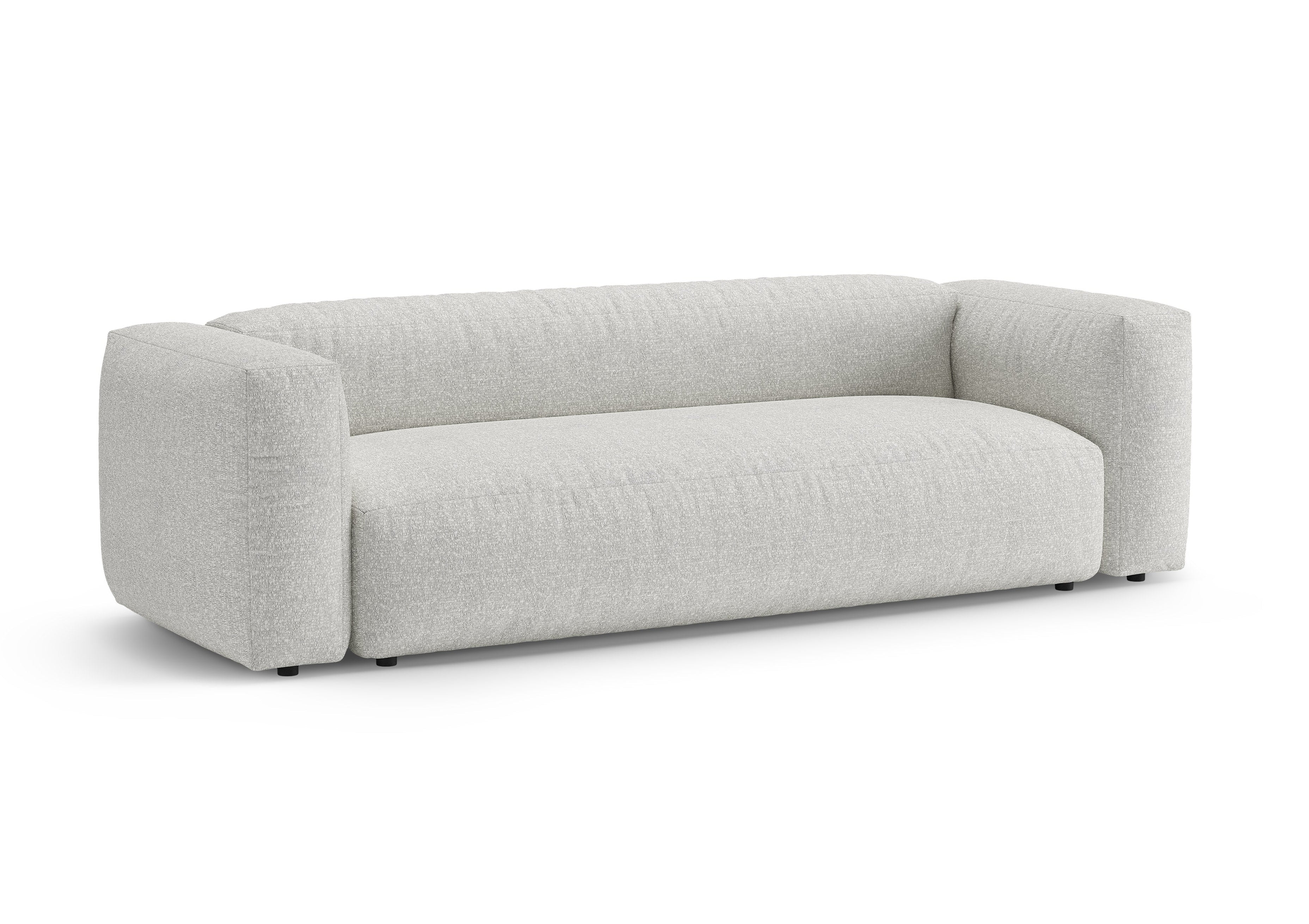 3-Seater Sofa with Sleeping Function MARTINA Gray-Beige Mélange Boucle